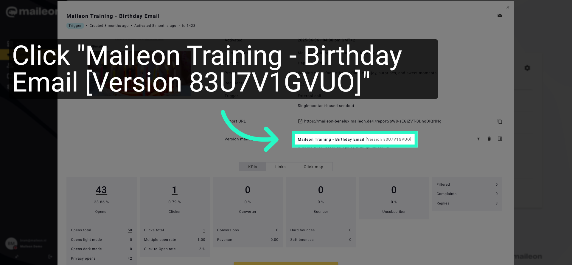 Select Specific Mailing Version