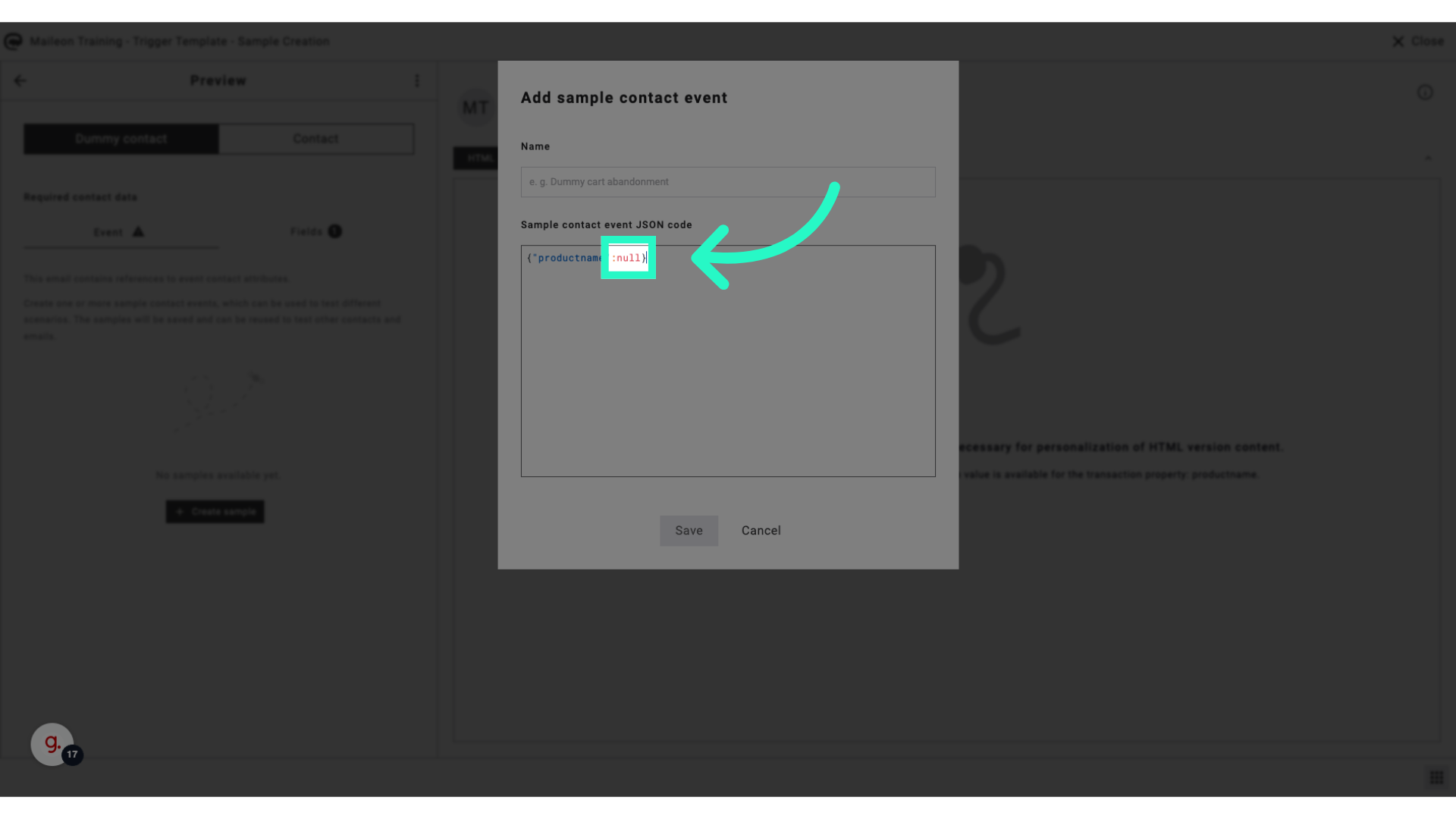 Click 'null'