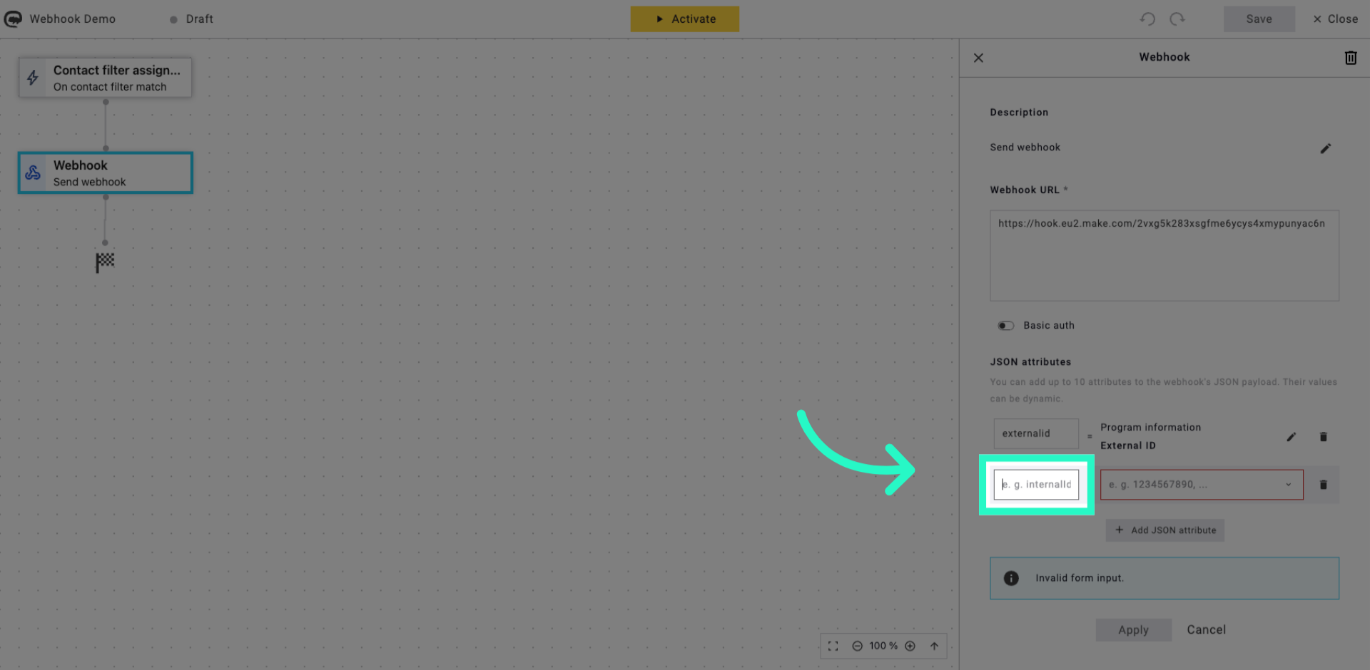 Select JSON Attribute Textbox
