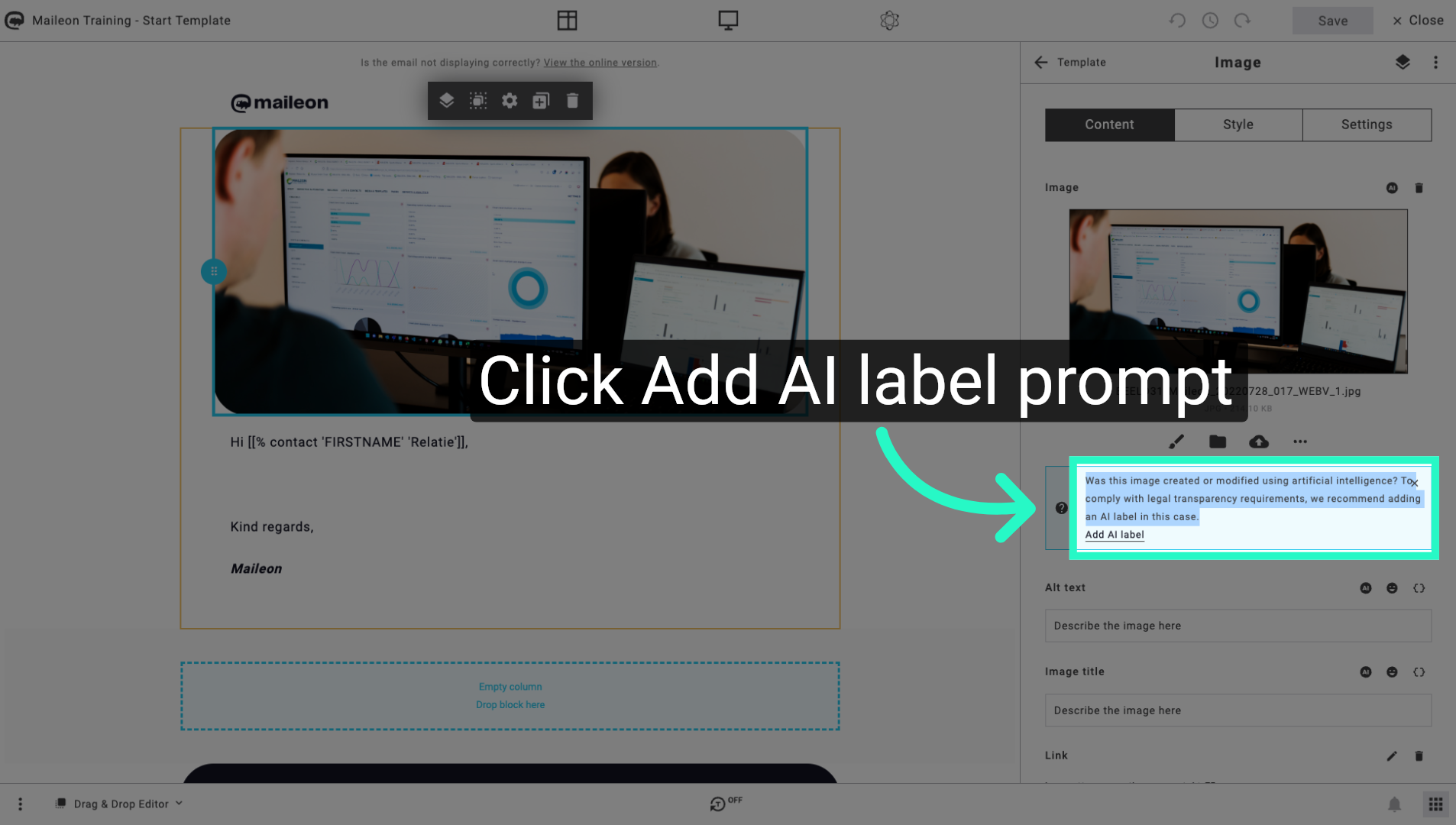 Confirm AI Label Selection