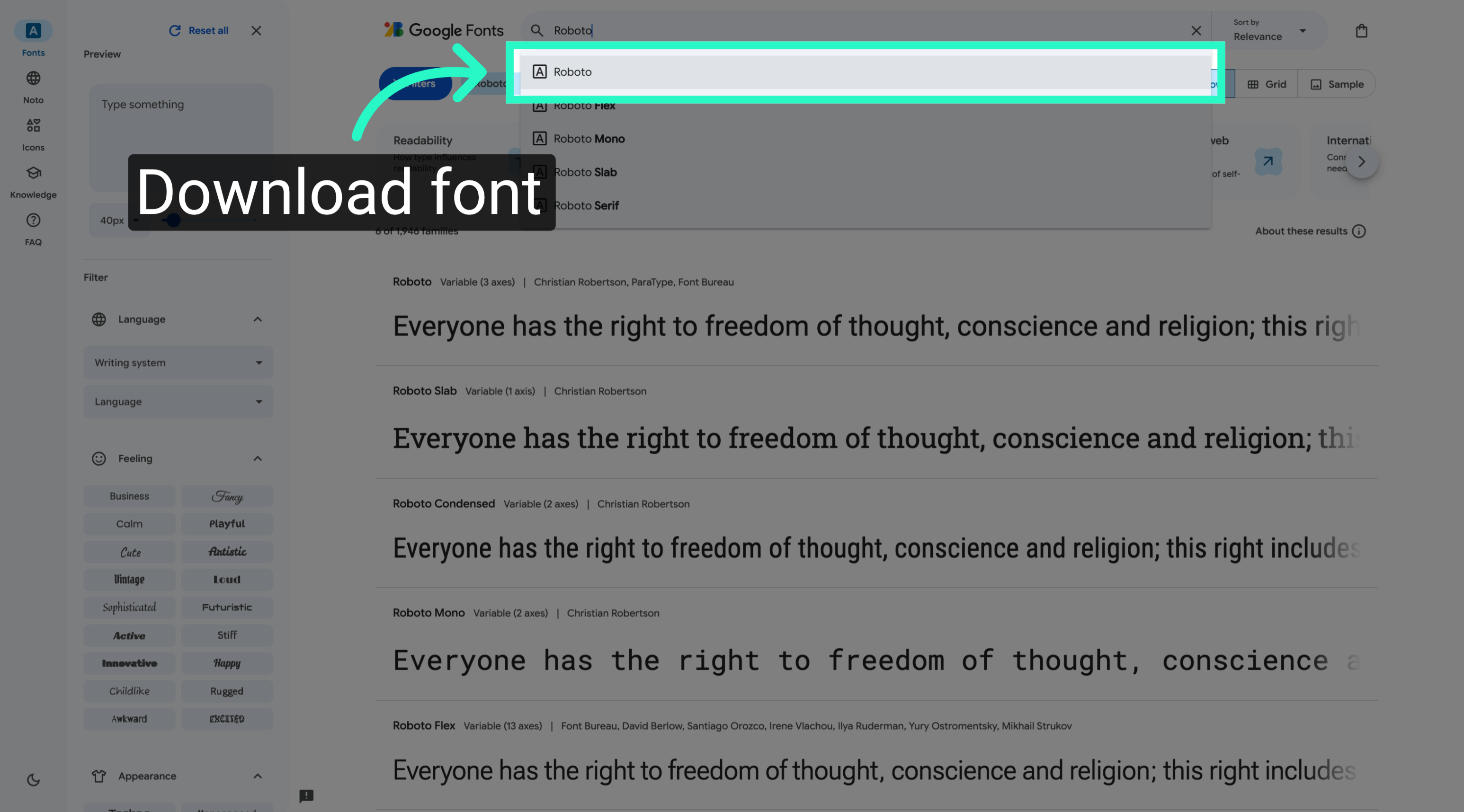 Download Roboto Font