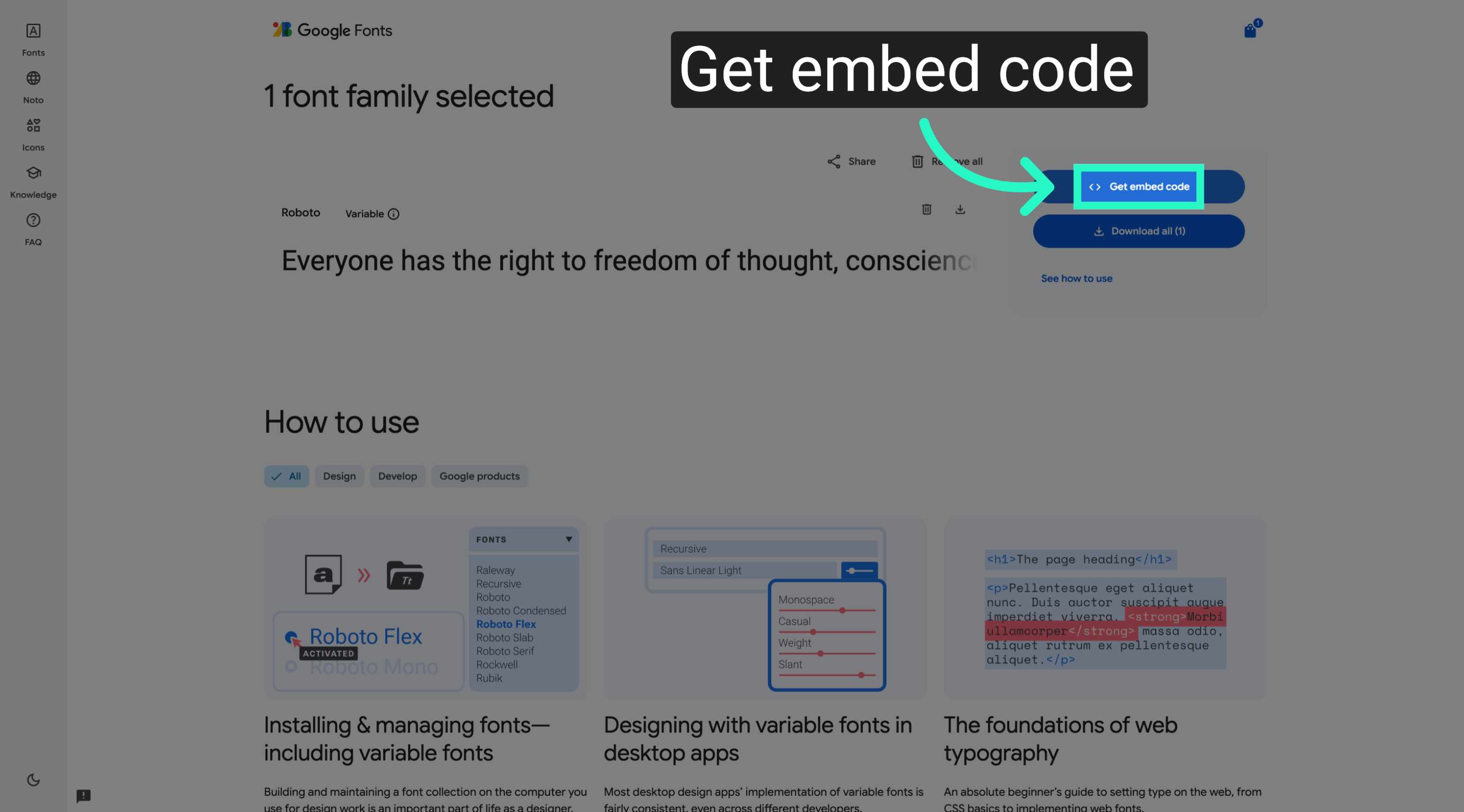 Open Embed Code Panel