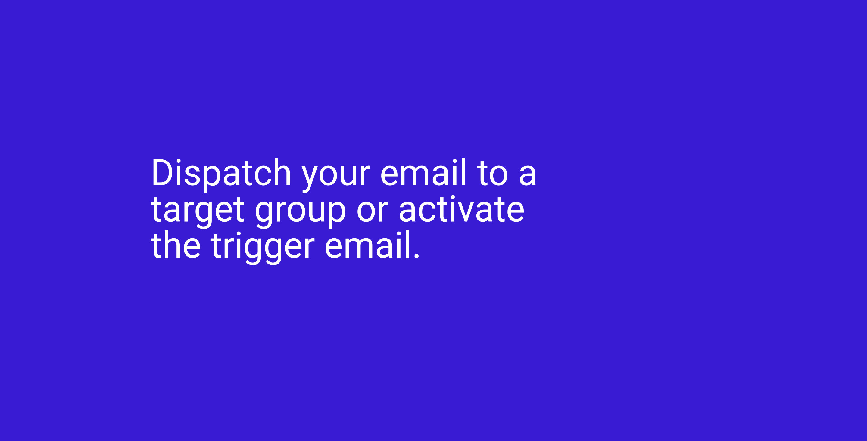 Dispatch your email to a target group or activate the trigger email.