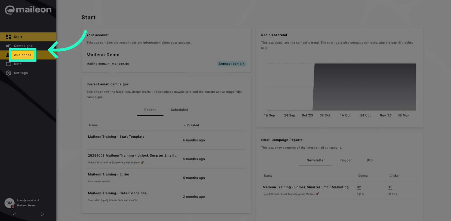 Navigate To Audiences