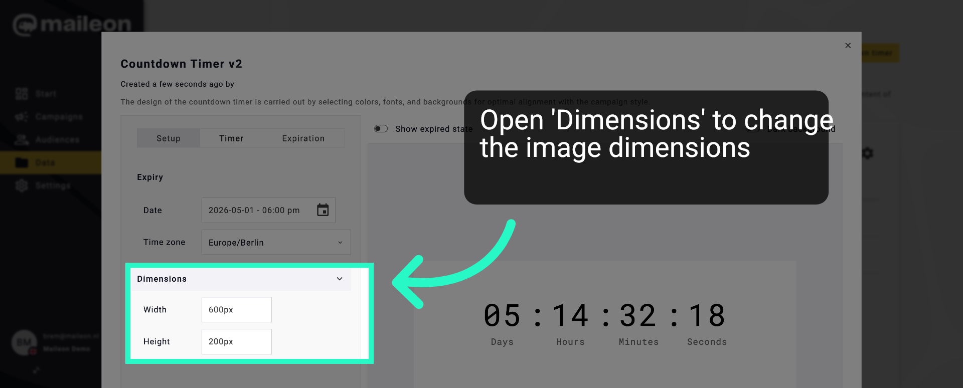 Access Dimensions Settings