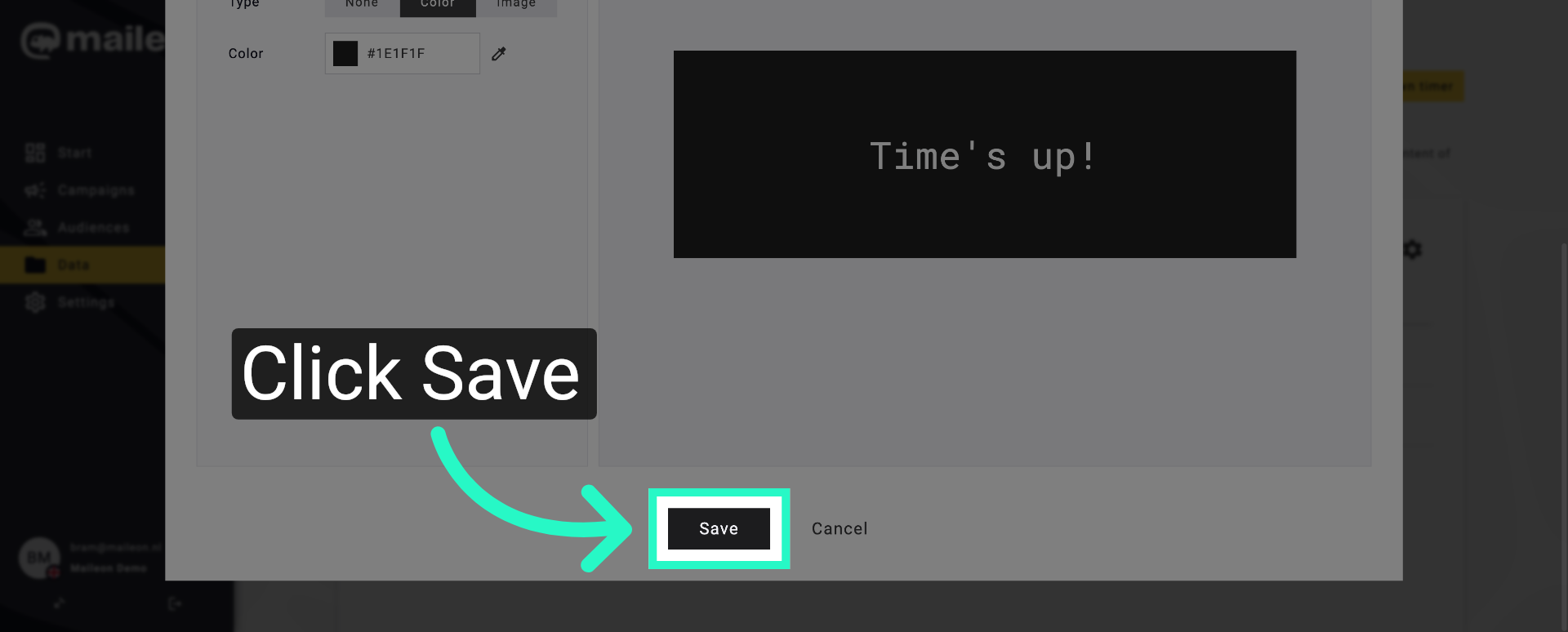 Save Timer Configuration