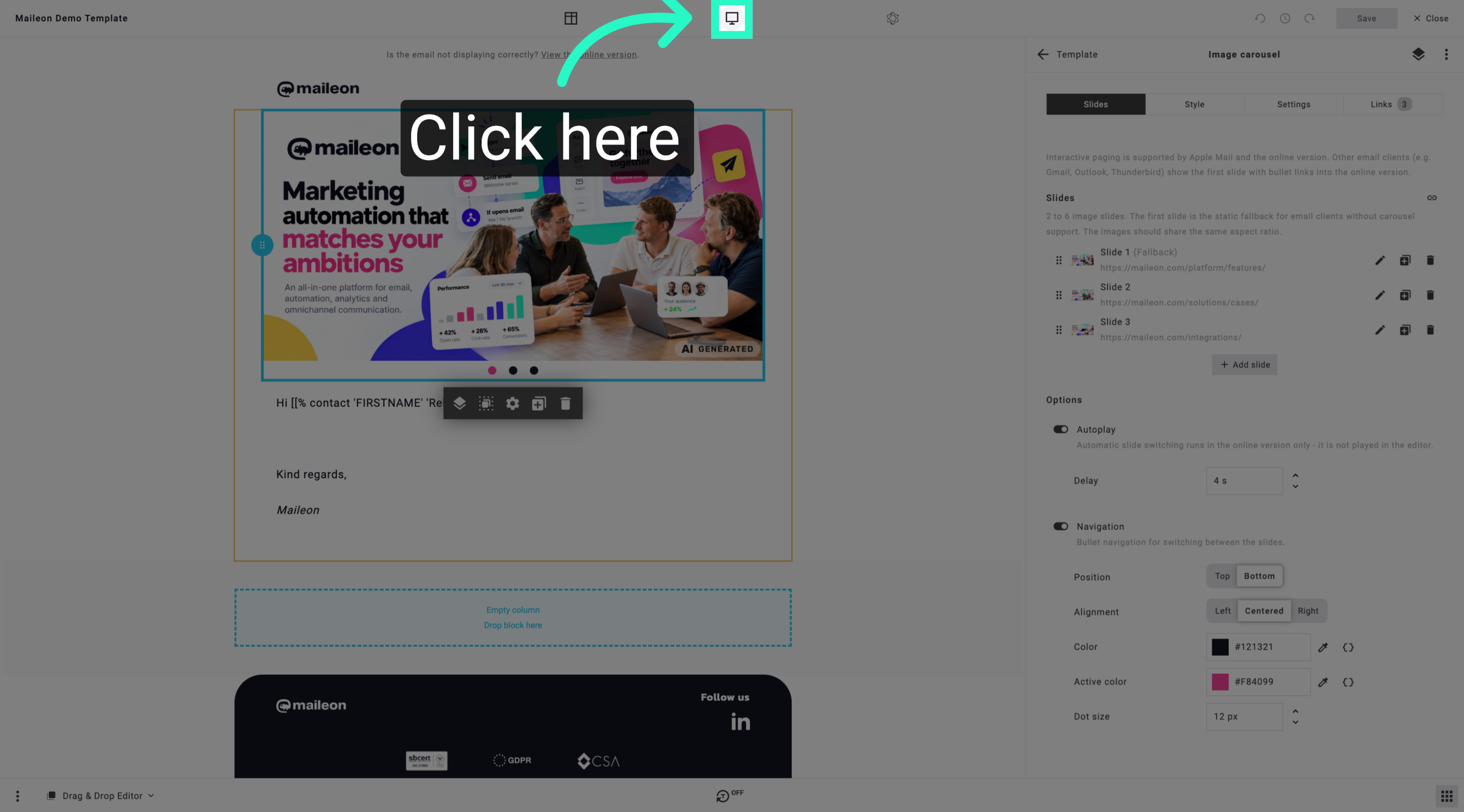 Open Additional Options