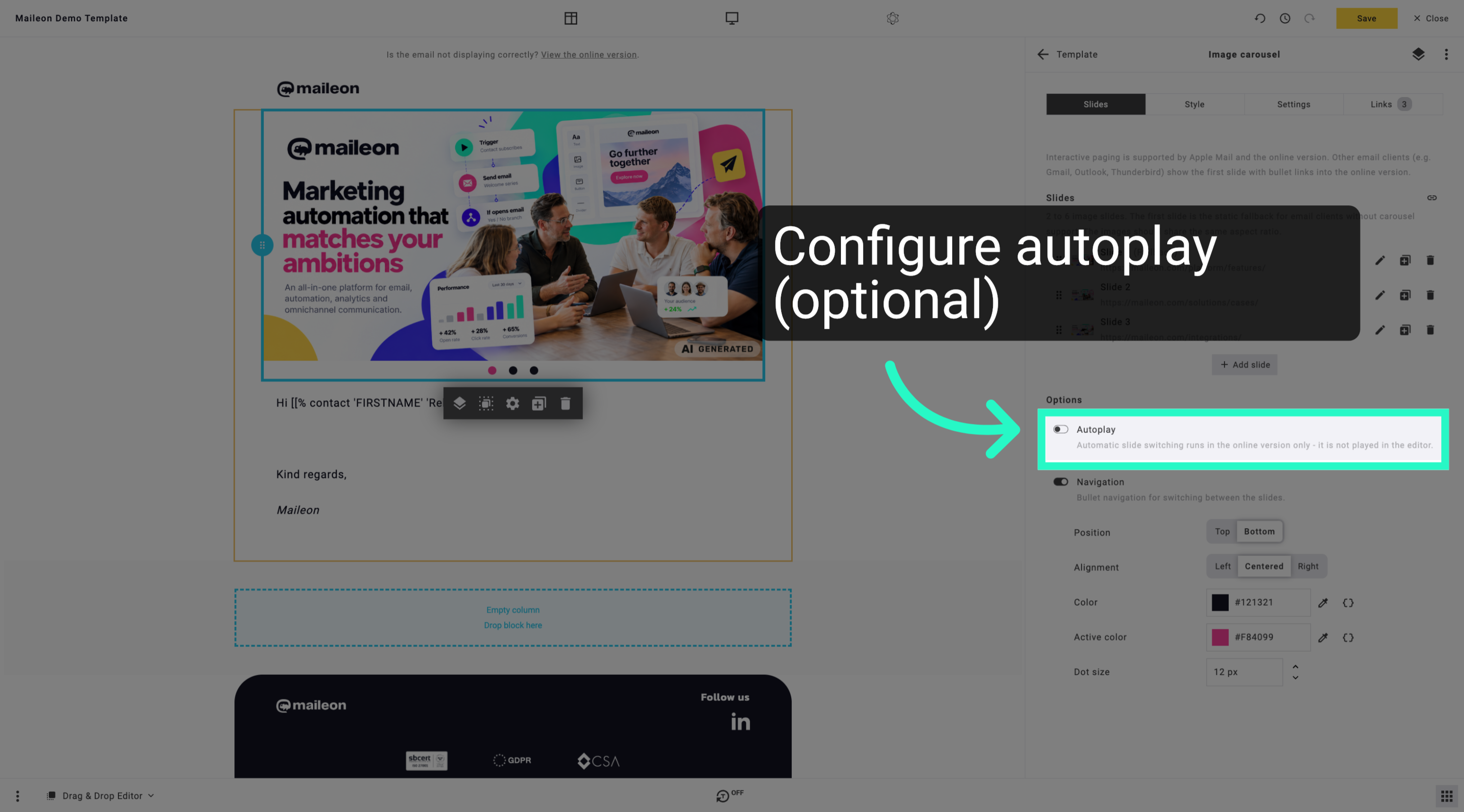 Configure autoplay (optional)