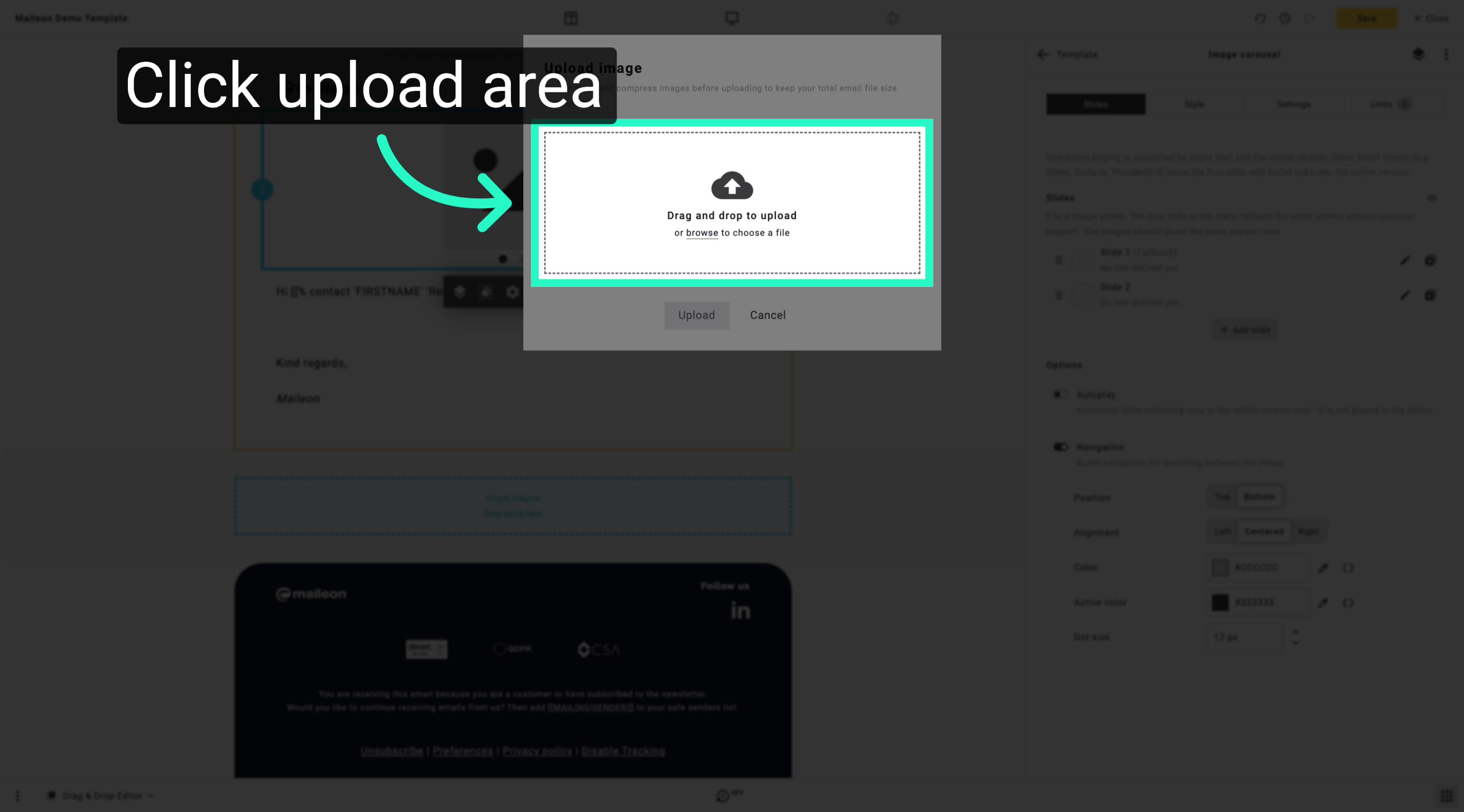 Open File Upload Dialog