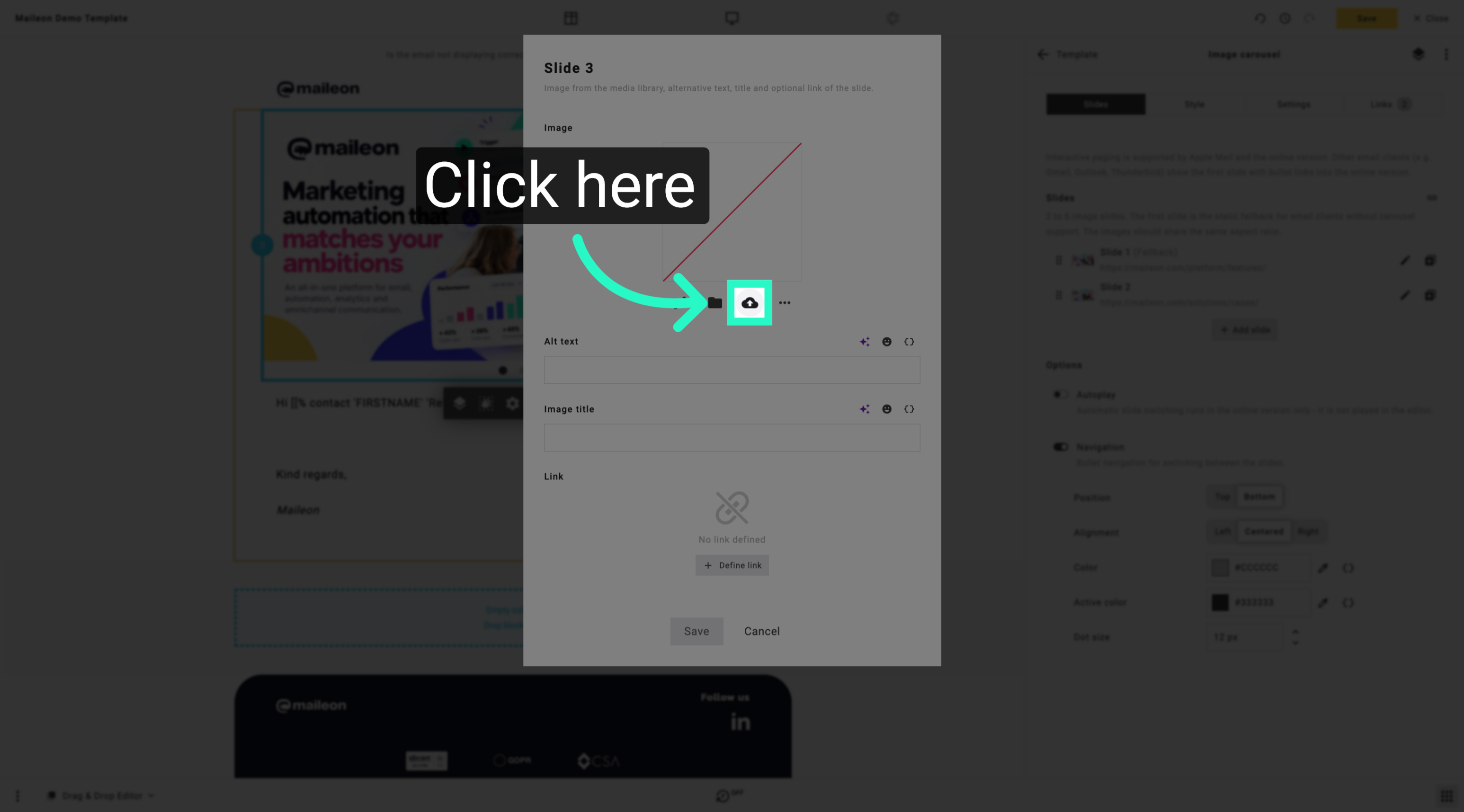 Open Slide Upload Section
