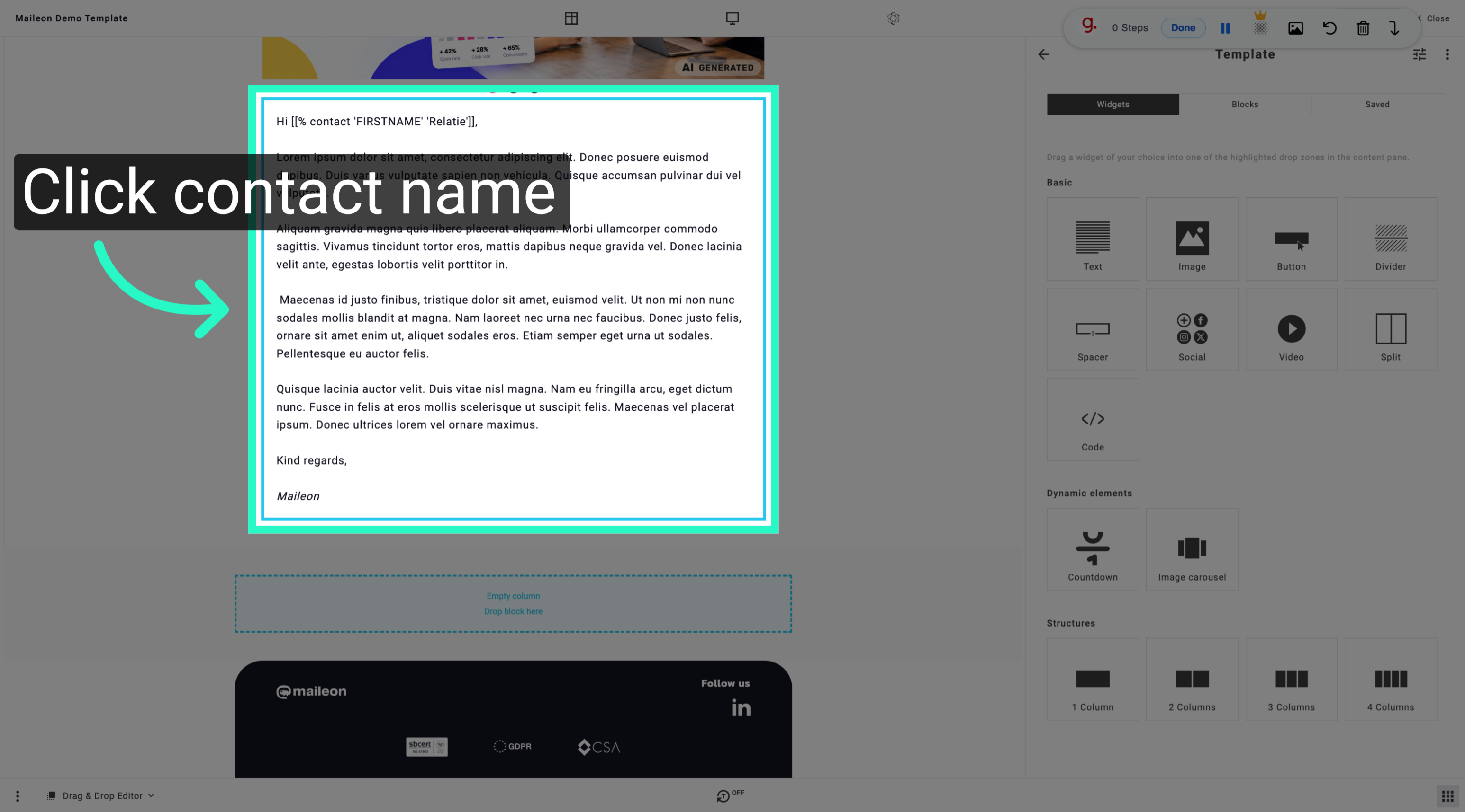 Access Contact Personalisation