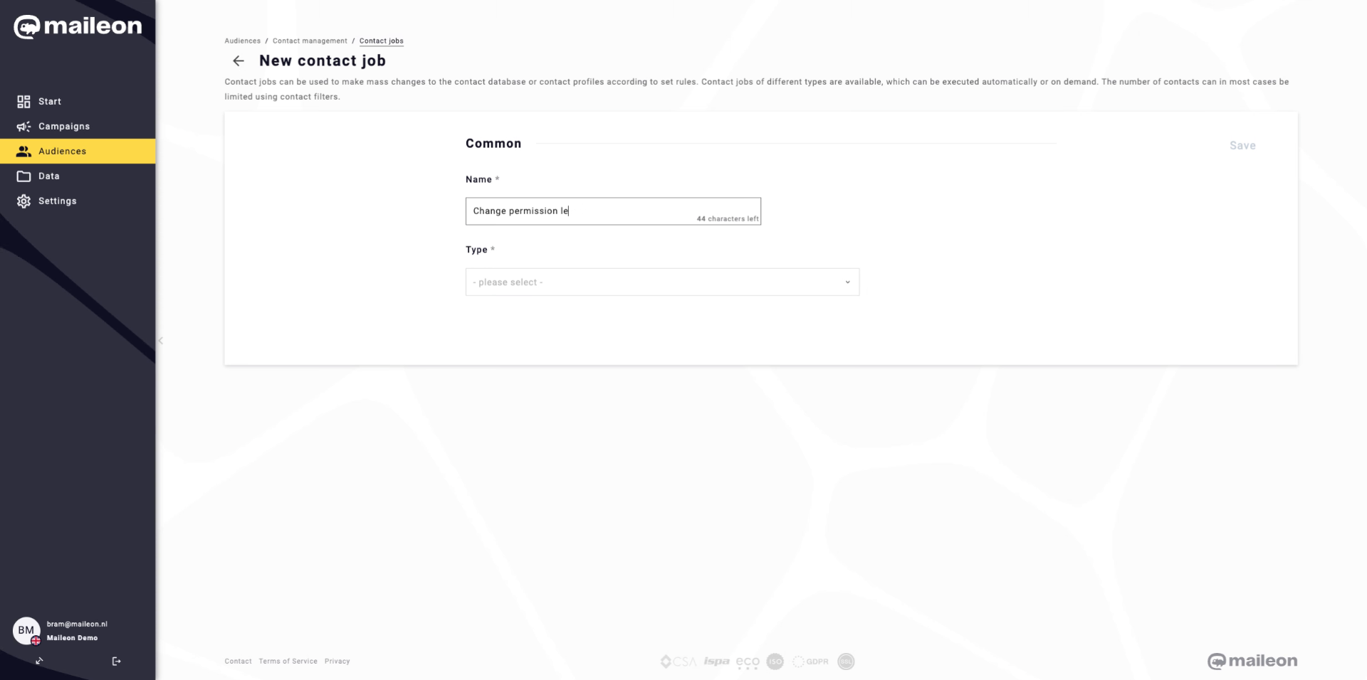 Enter Permission Level Name