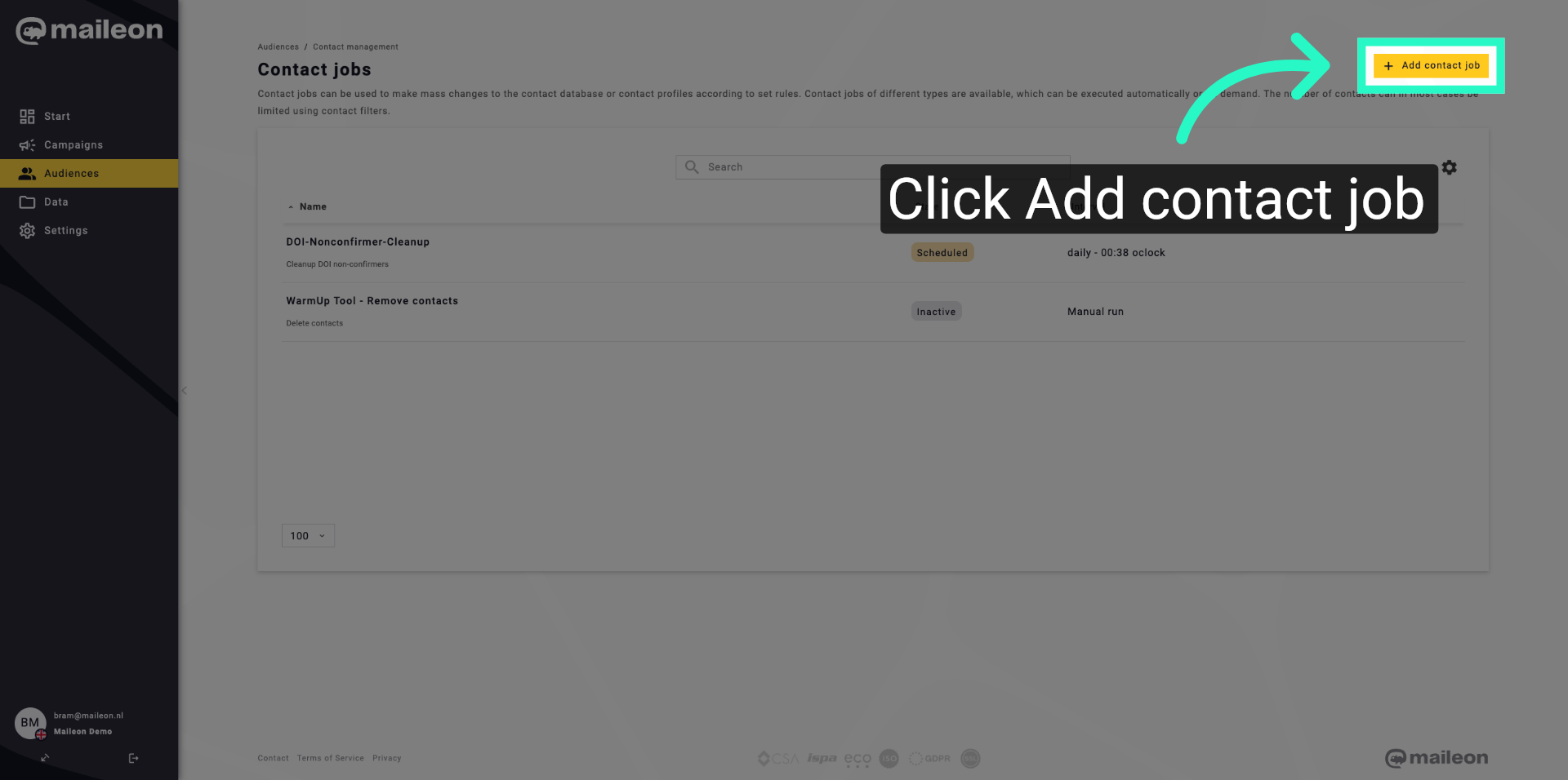 Add New Contact Job