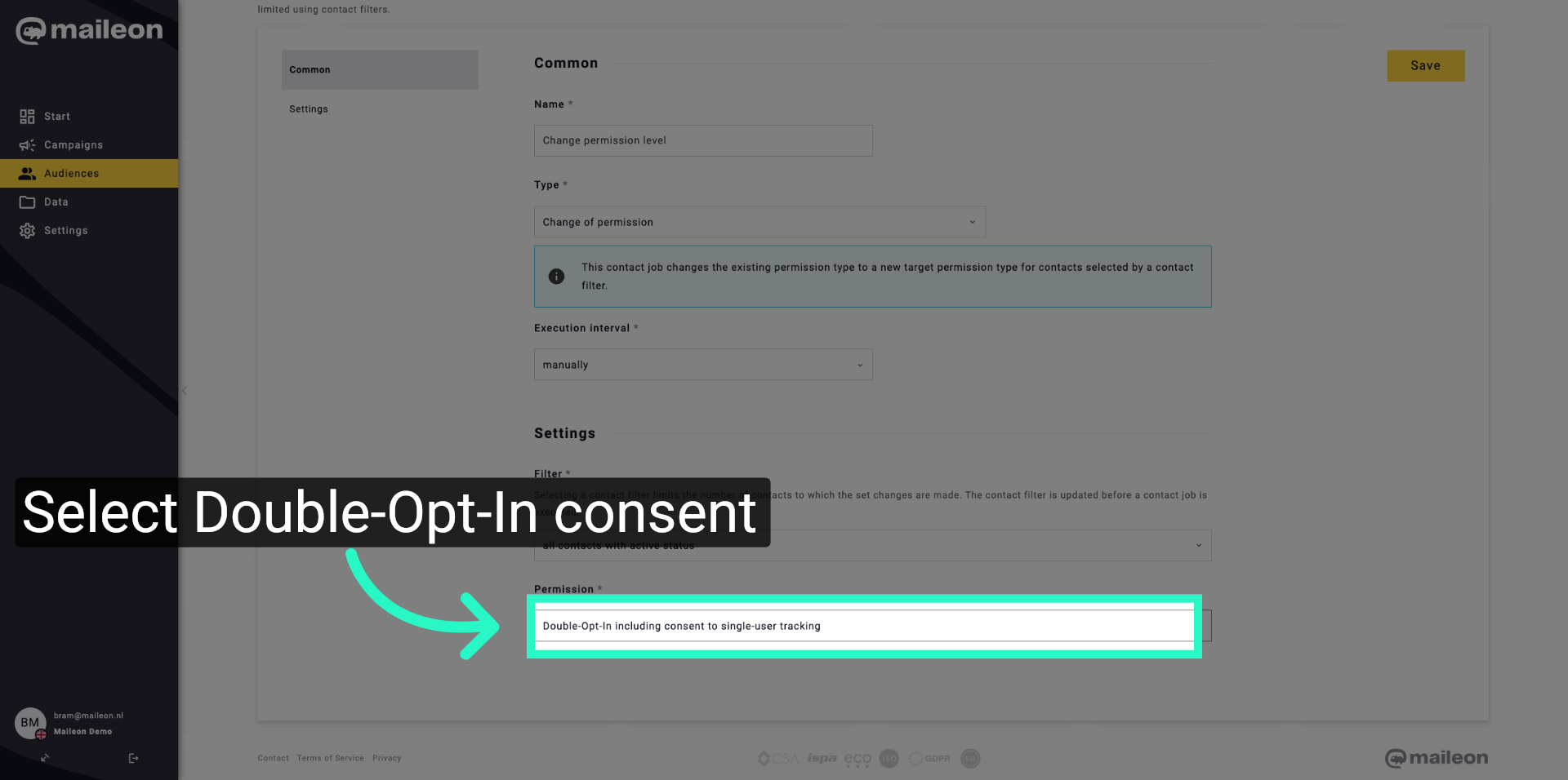 Choose Double-Opt-In With Consent
