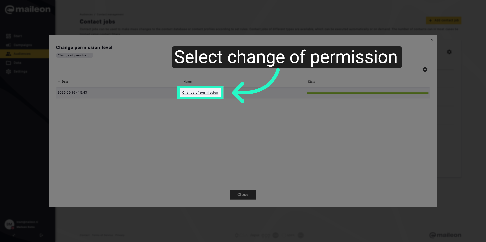 Reopen Permission Change