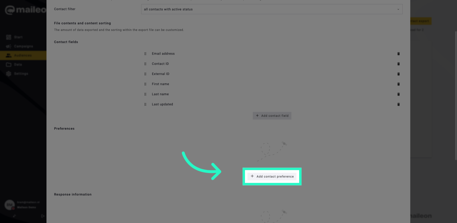 Add Contact Preference