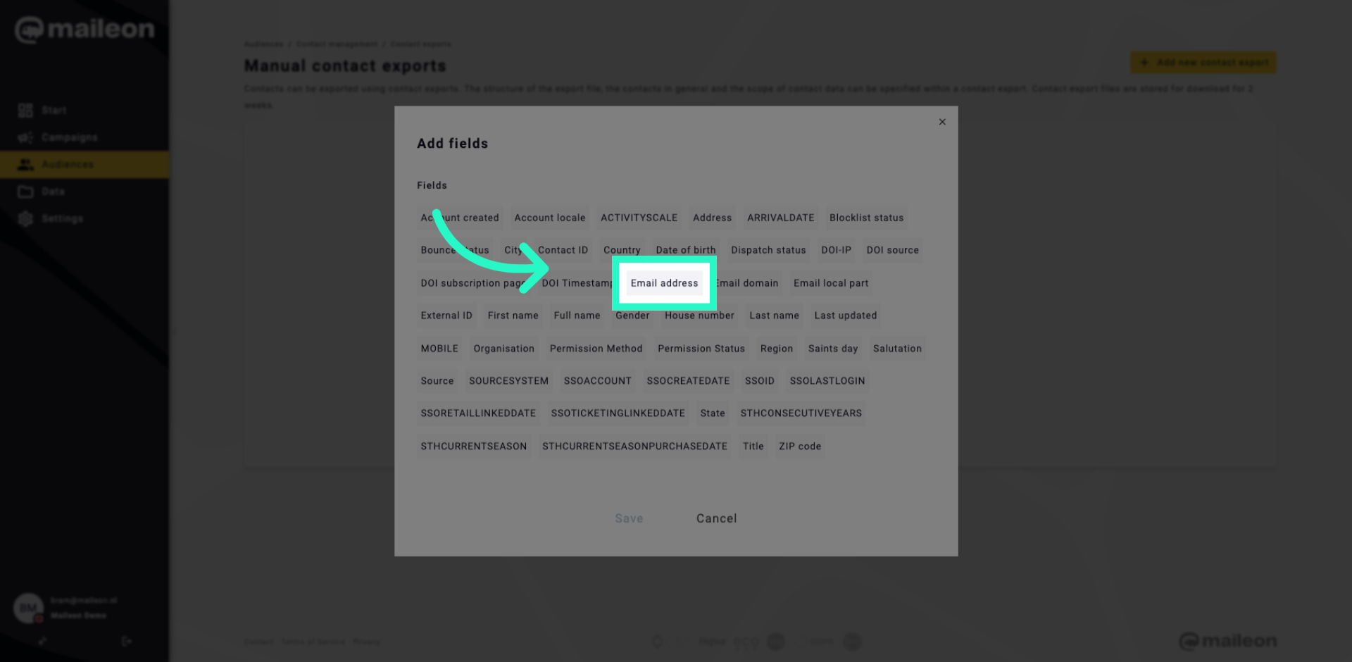 Select Email Address Field
