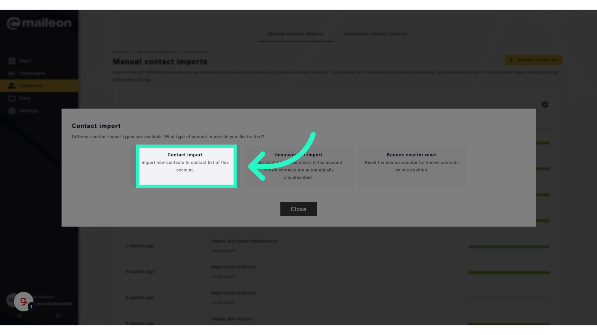 Click 'Import new contacts to contact list of this account.'