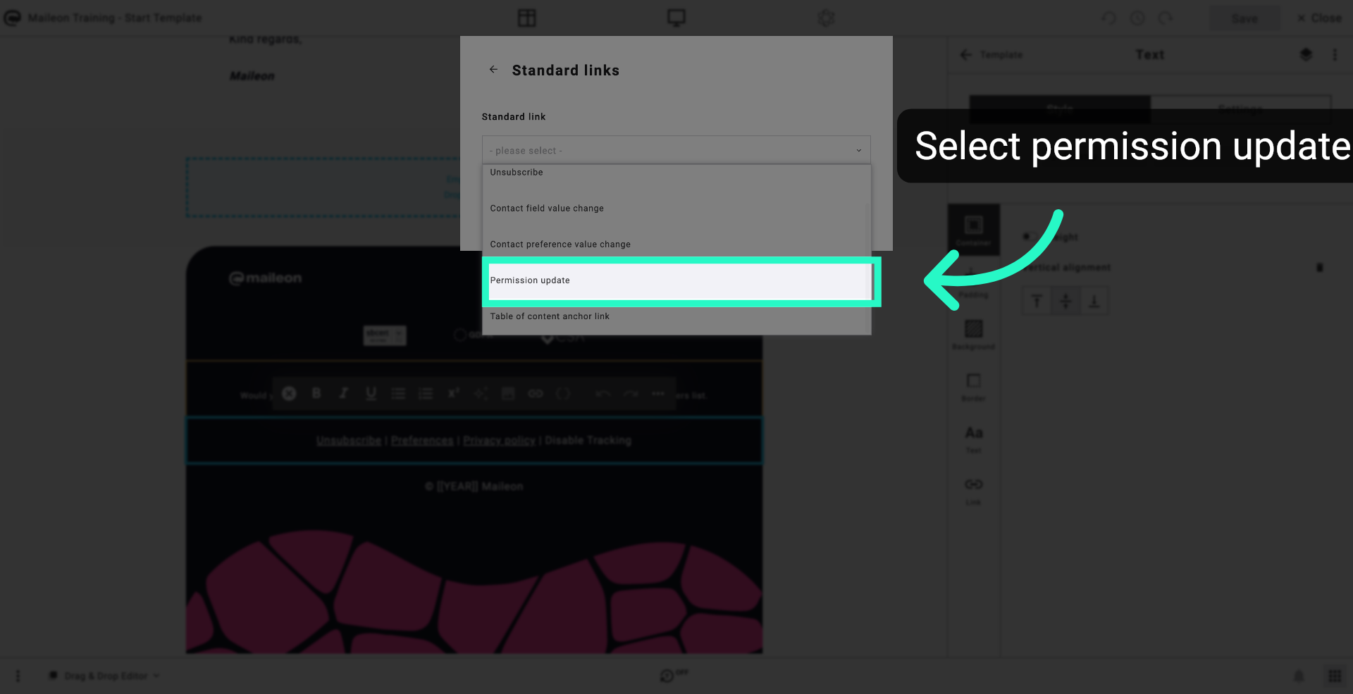 Choose Permission Update Option