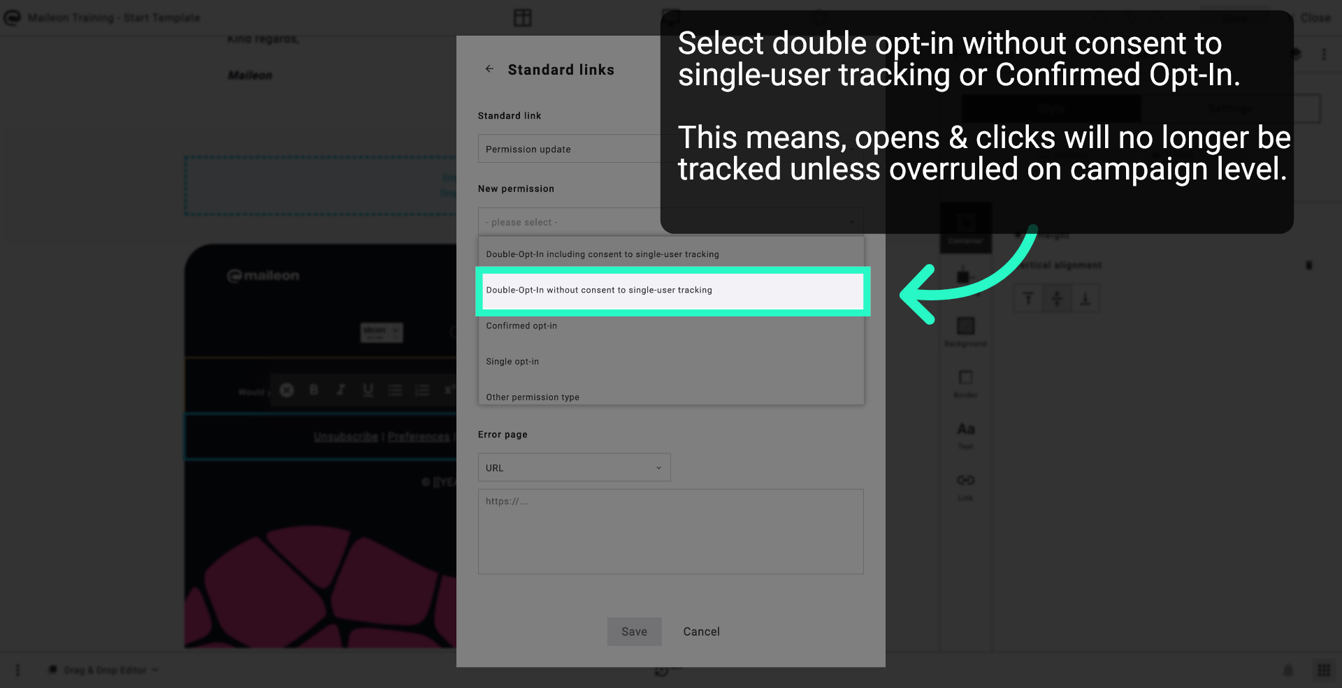 Select Double-Opt-In Setting