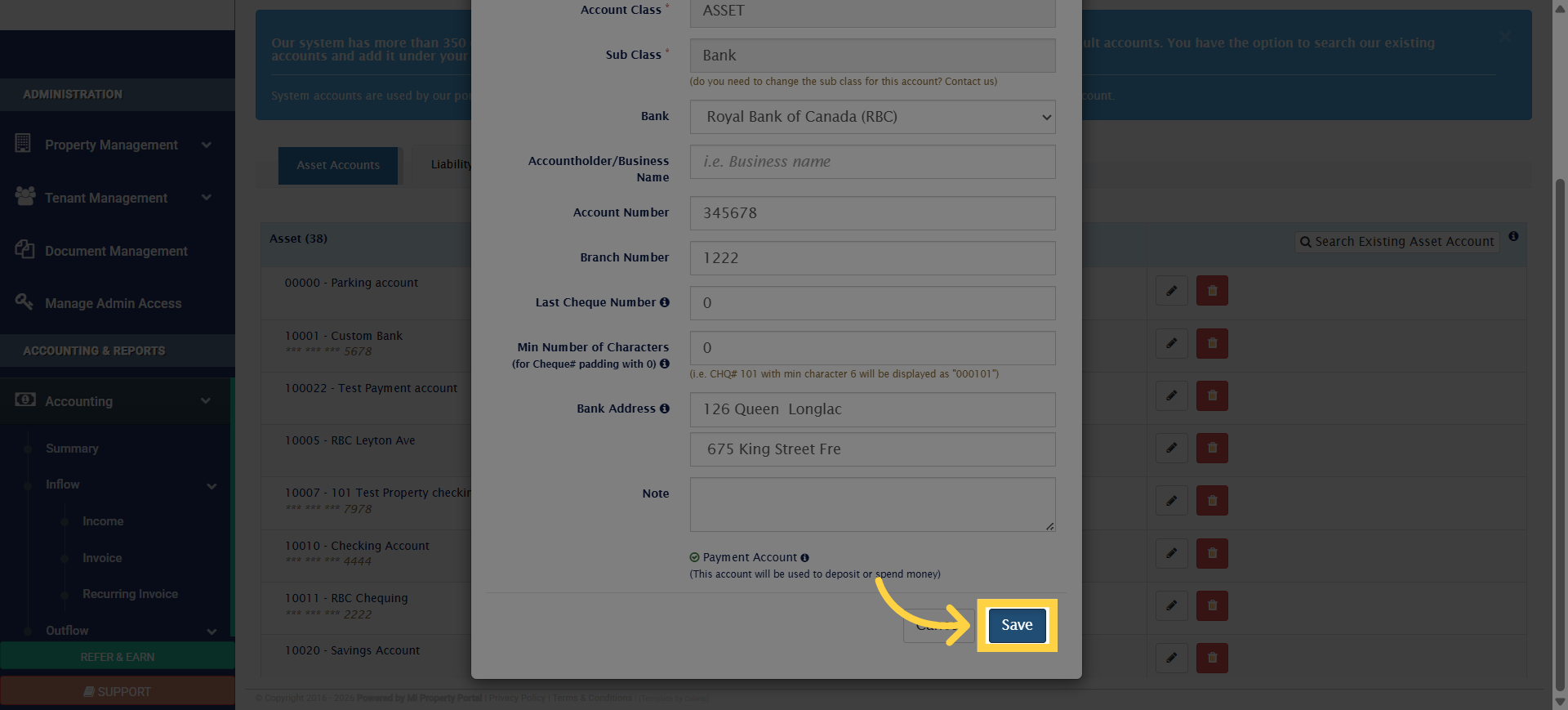 Save Account Updates