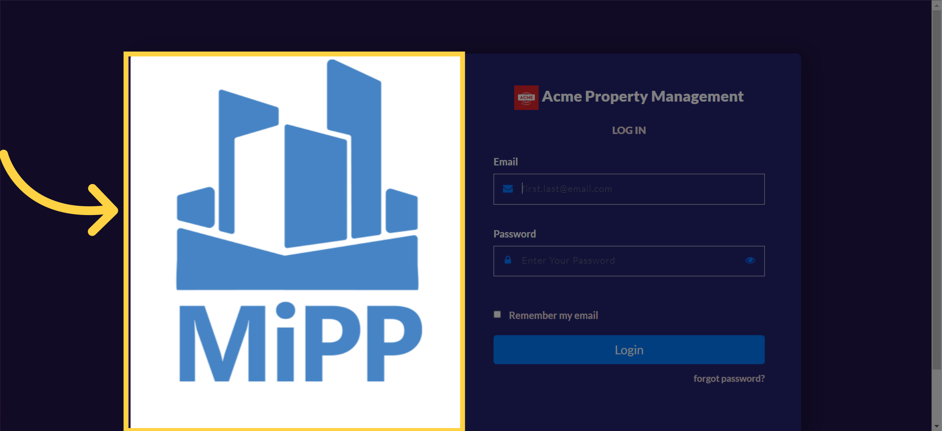 Your customized login page is now ready for use.