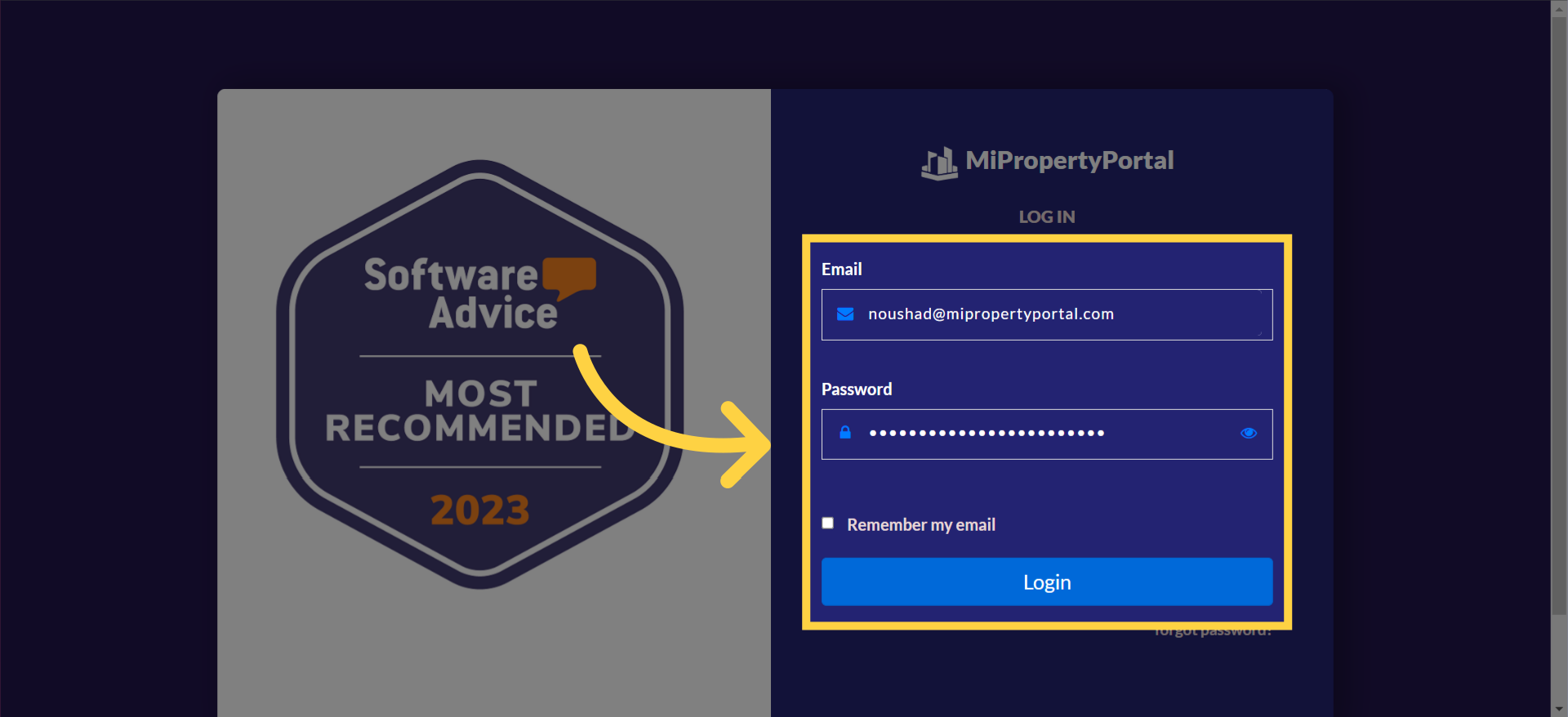 Access the Admin Portal by logging in.