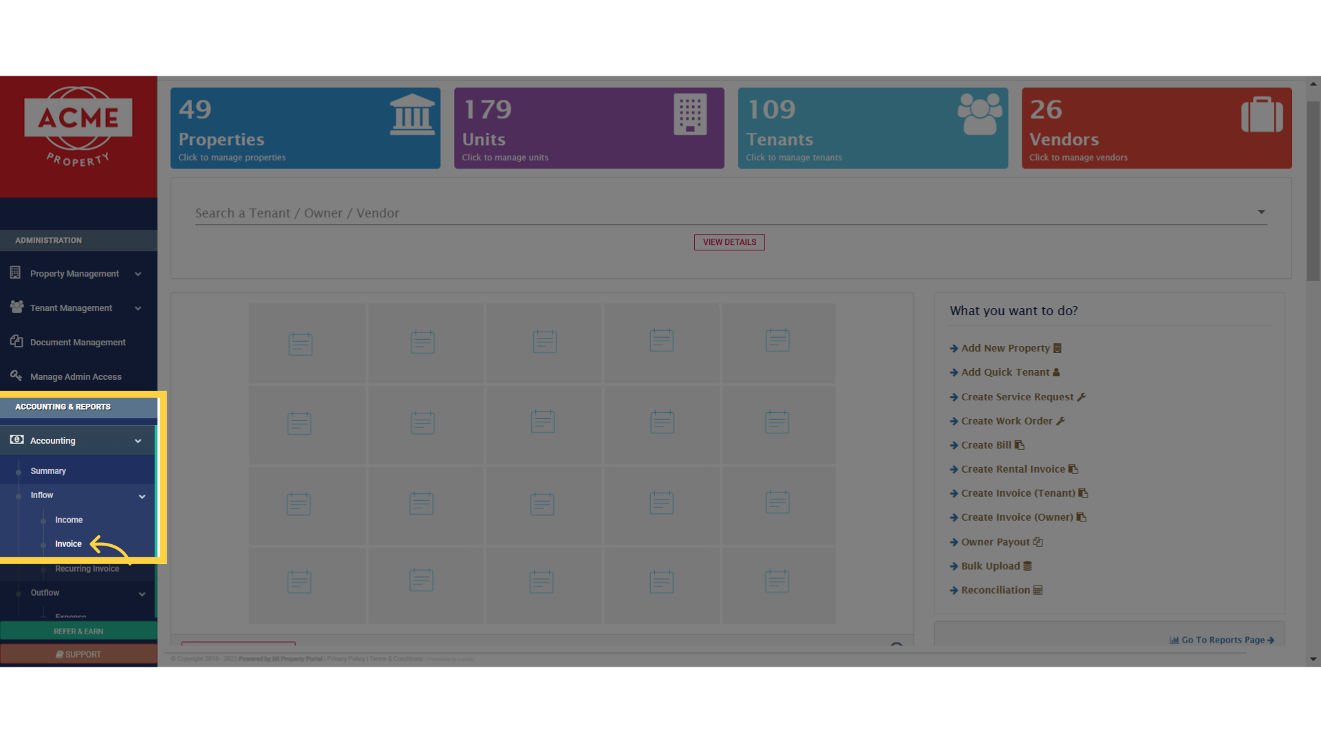 Click 'Invoice'