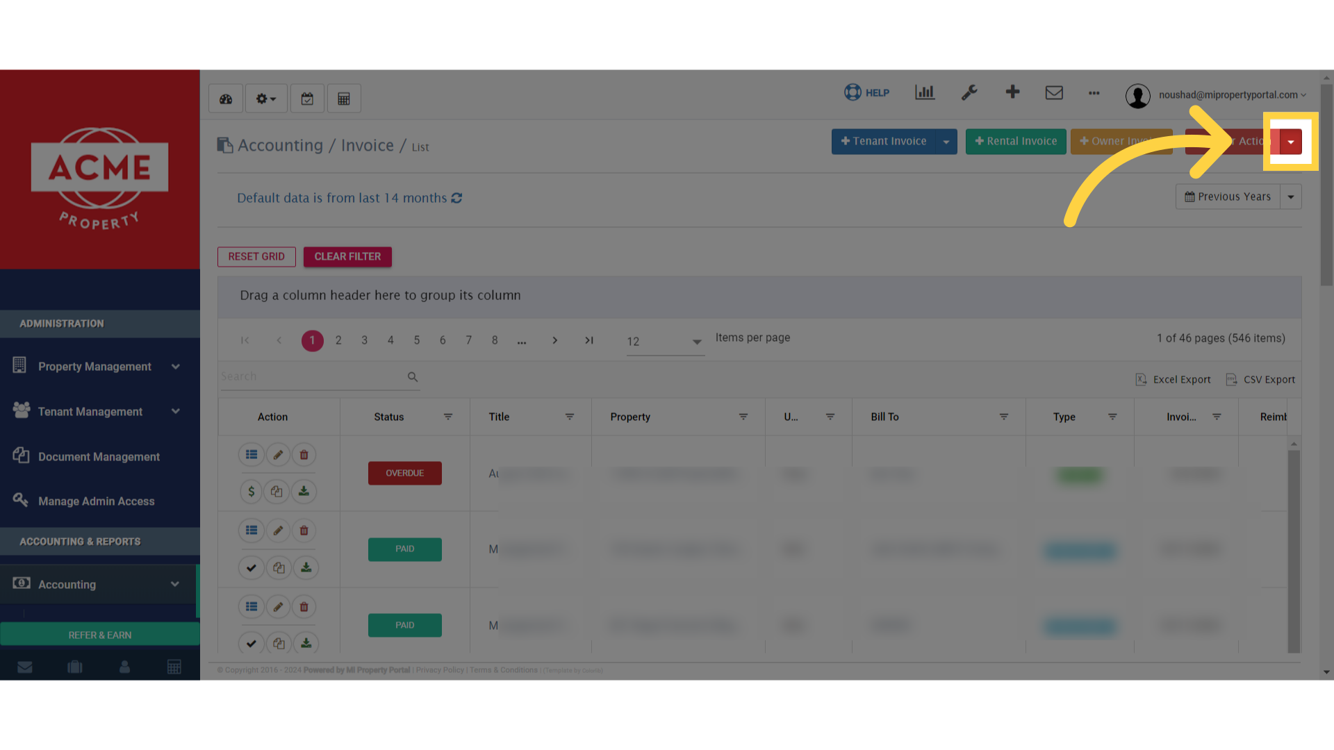 Click 'Toggle Dropdown'