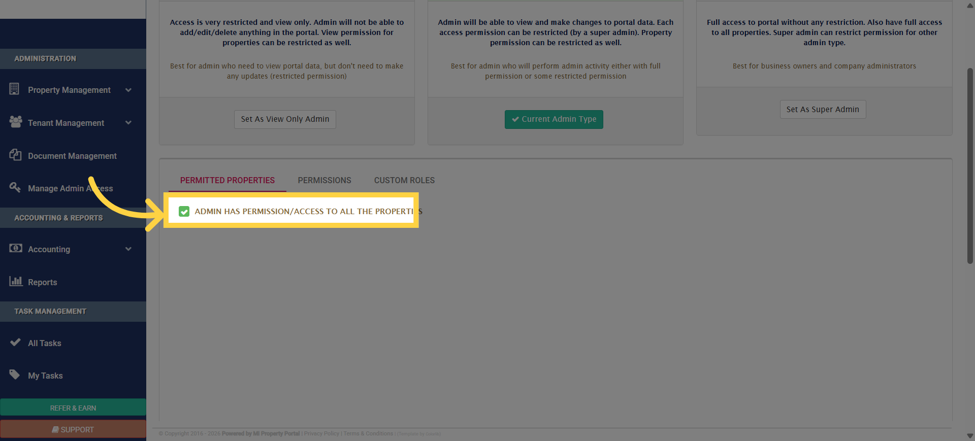 Access Permission Settings