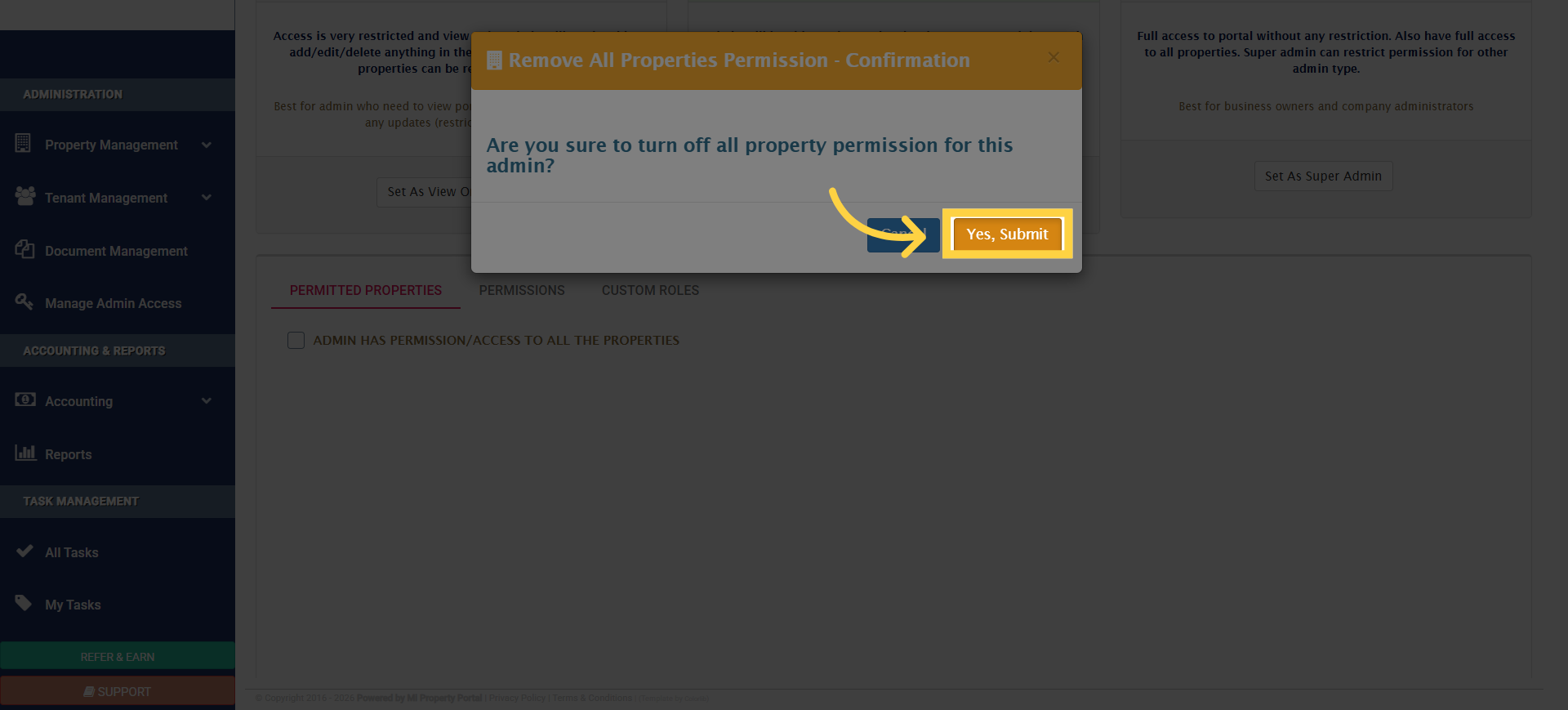 Confirm Permission Update