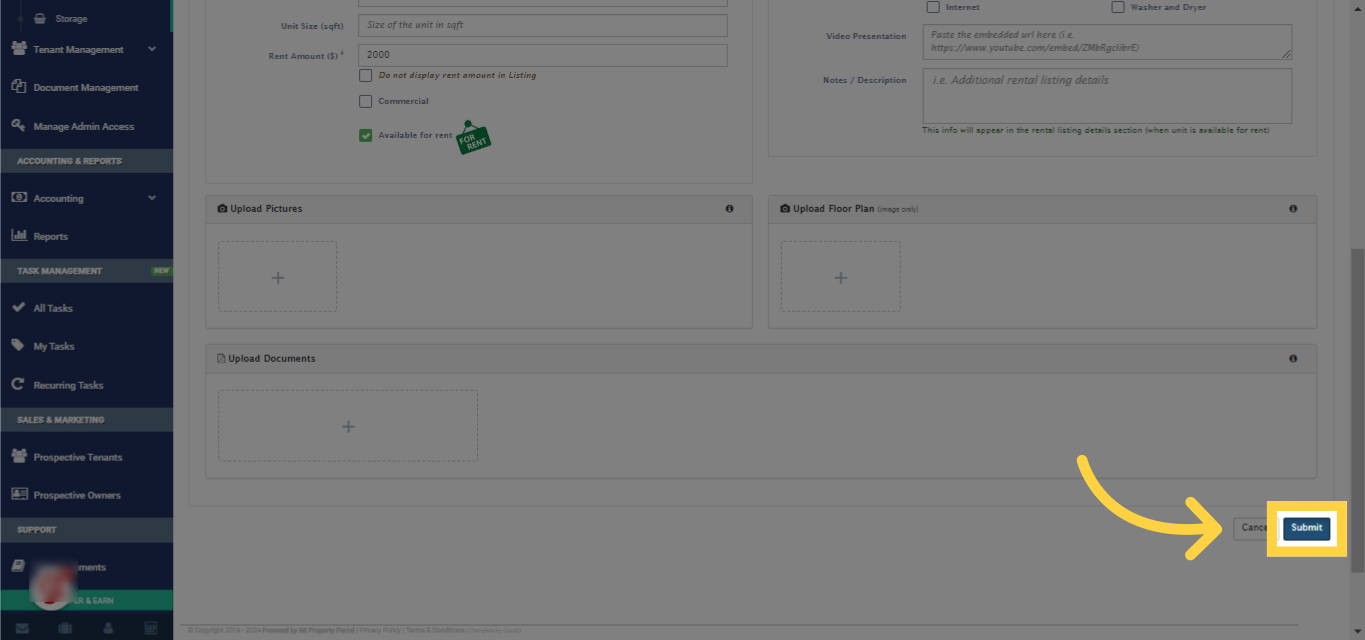 Complete the process by clicking on 'Submit'