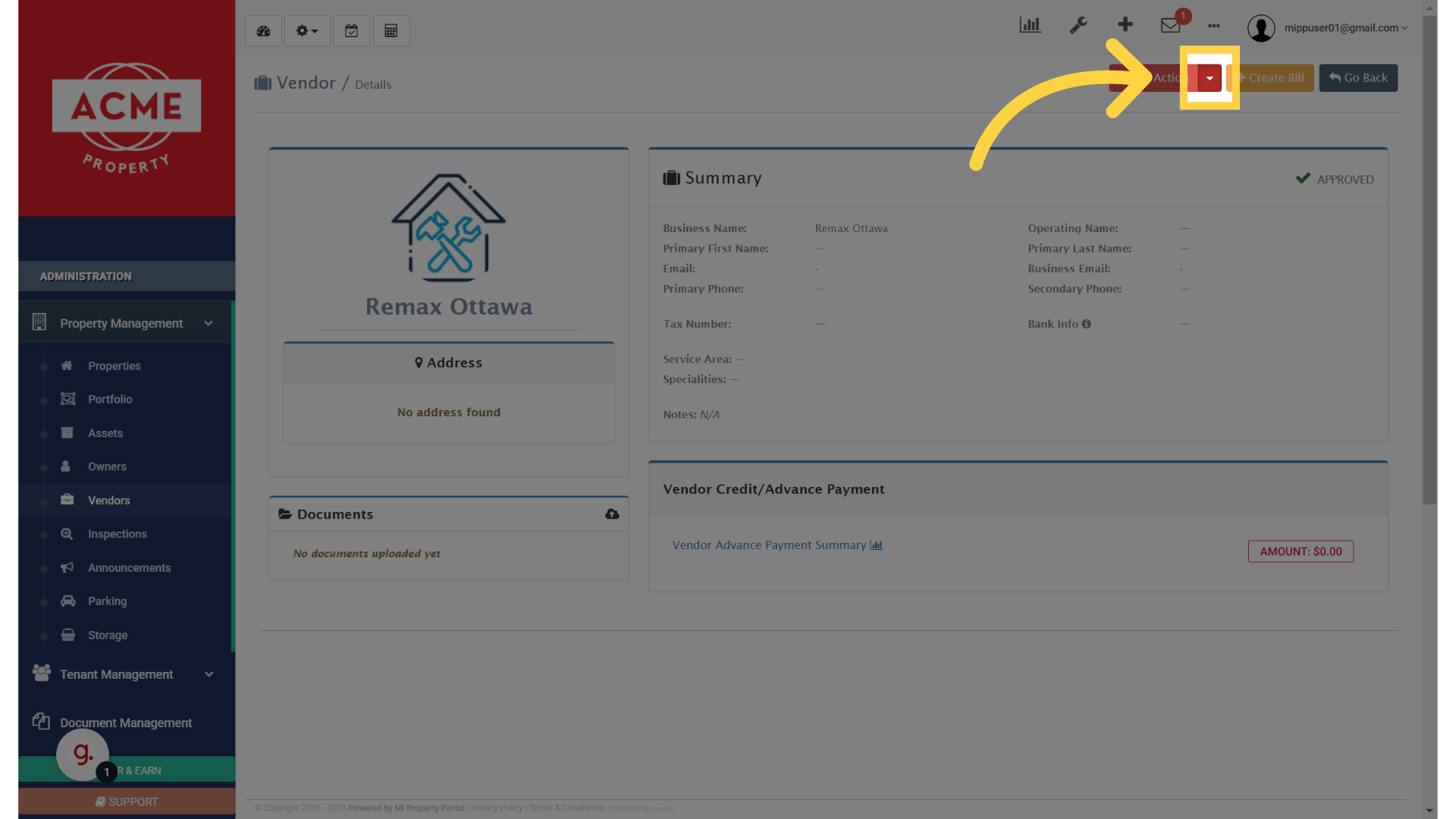 Click 'Toggle Dropdown'