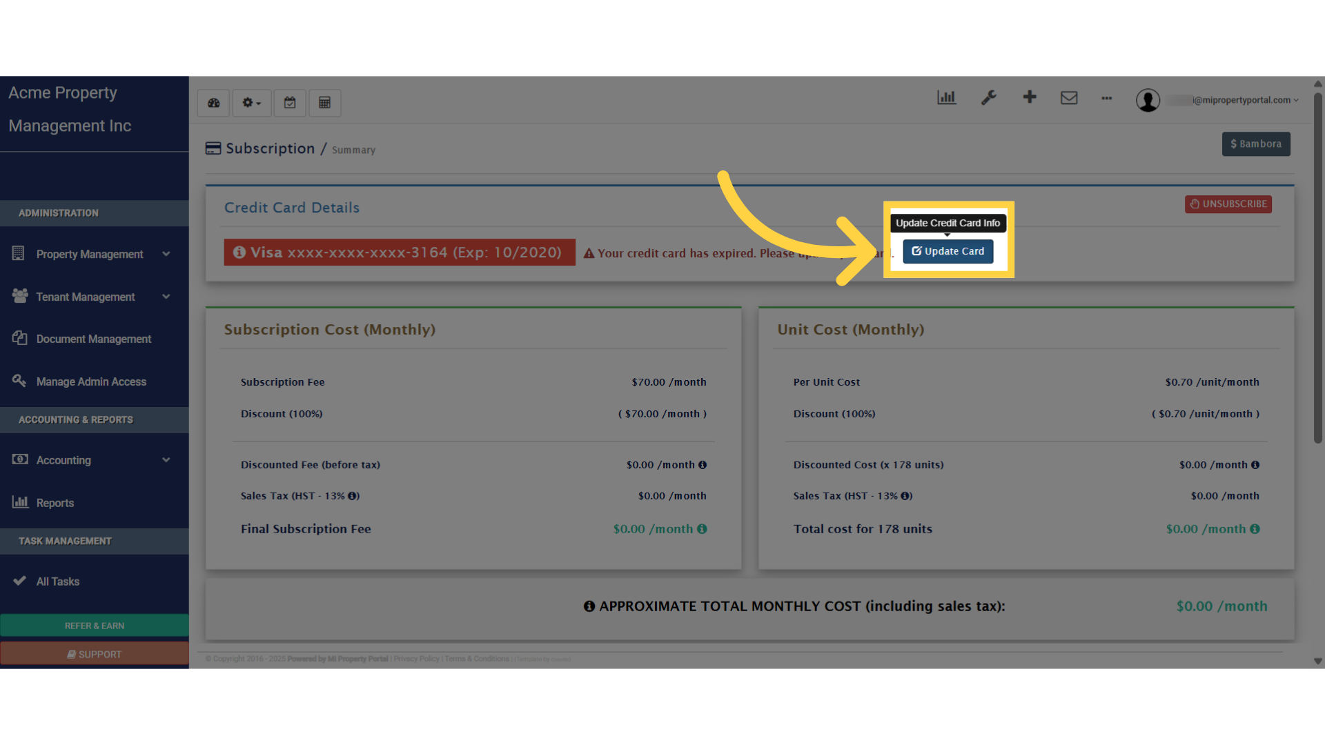 Click 'Add/Update Card'
