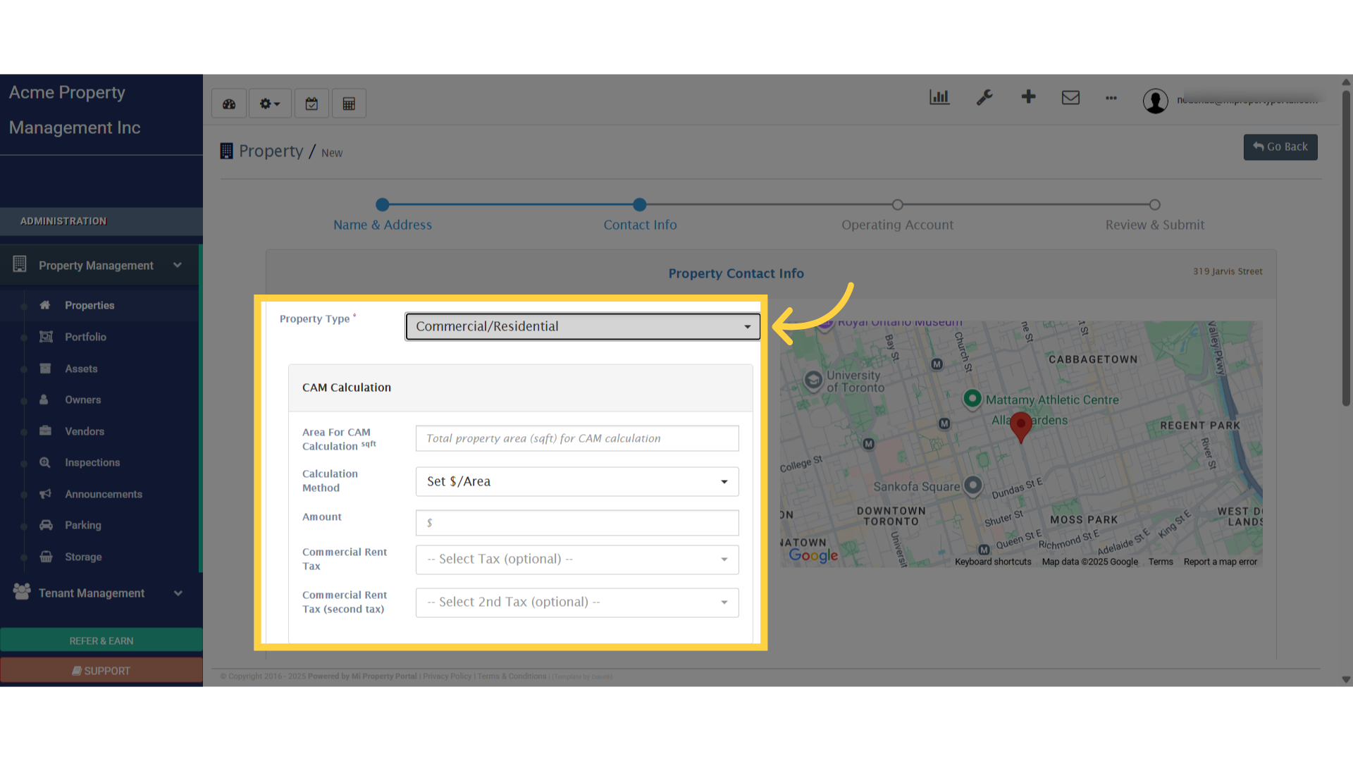 Click 'Commercial/Residential'