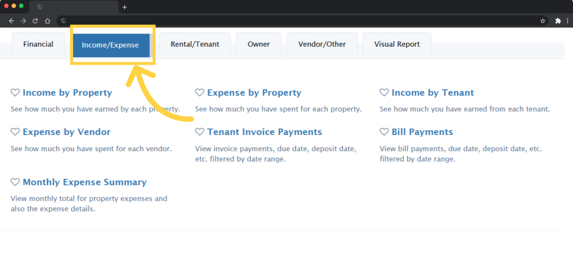 income and expense report