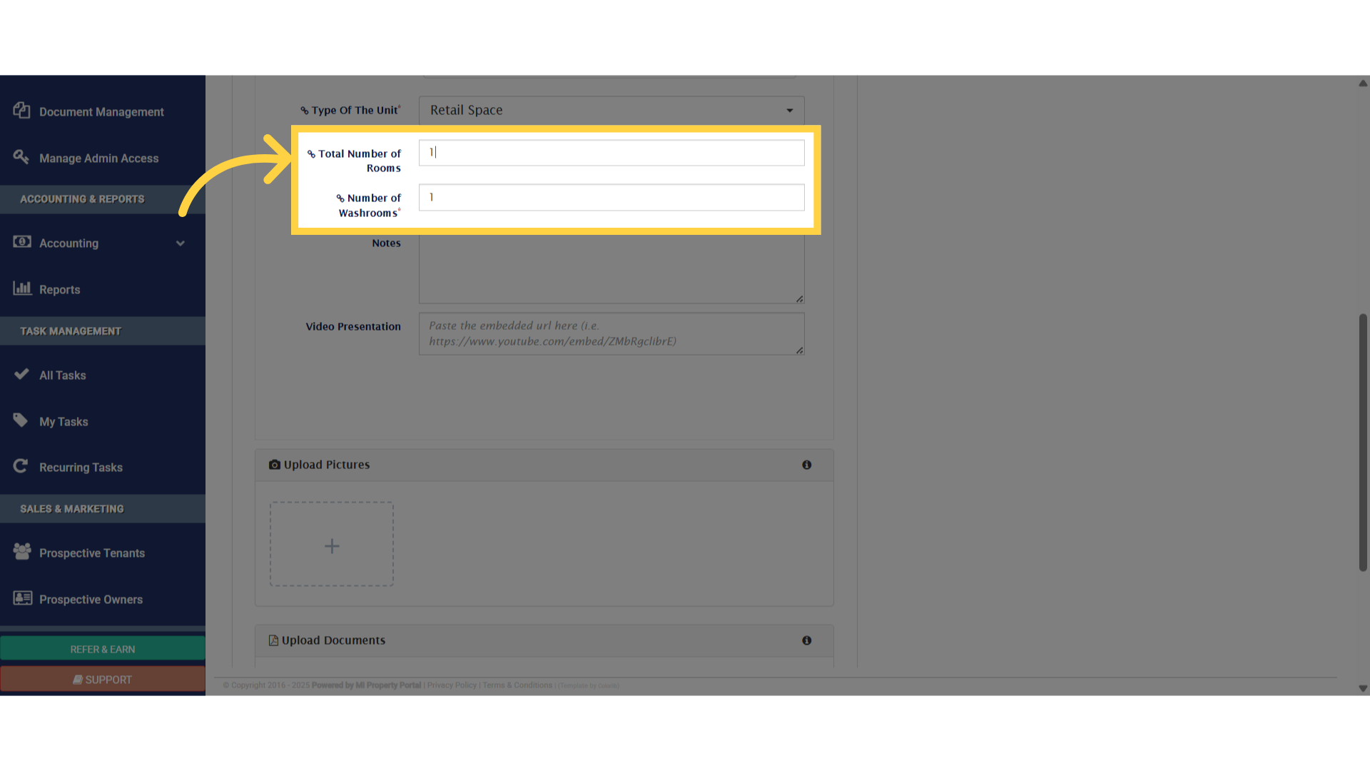 Click 'Total Number of Rooms'