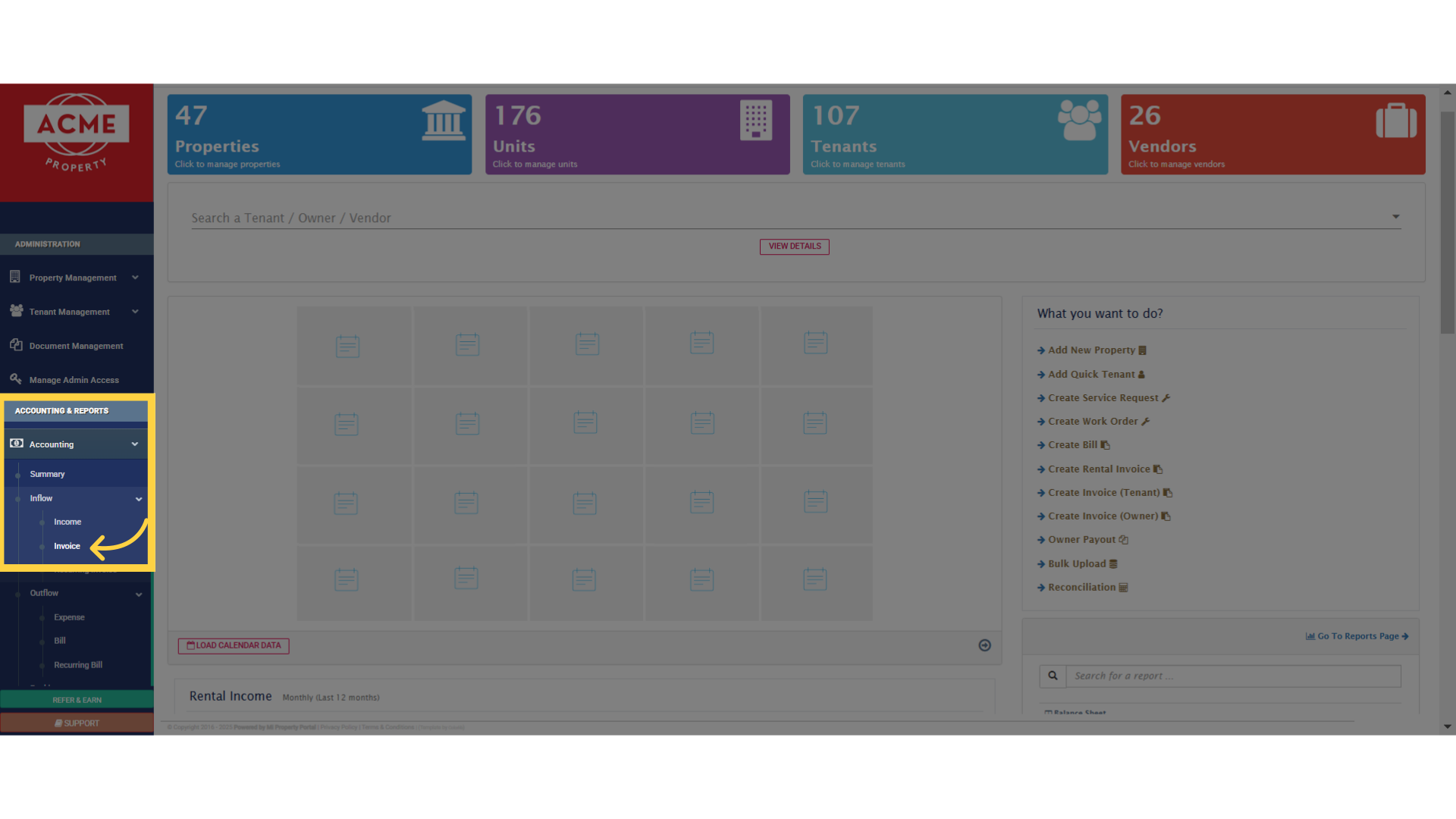 Click 'Invoice'