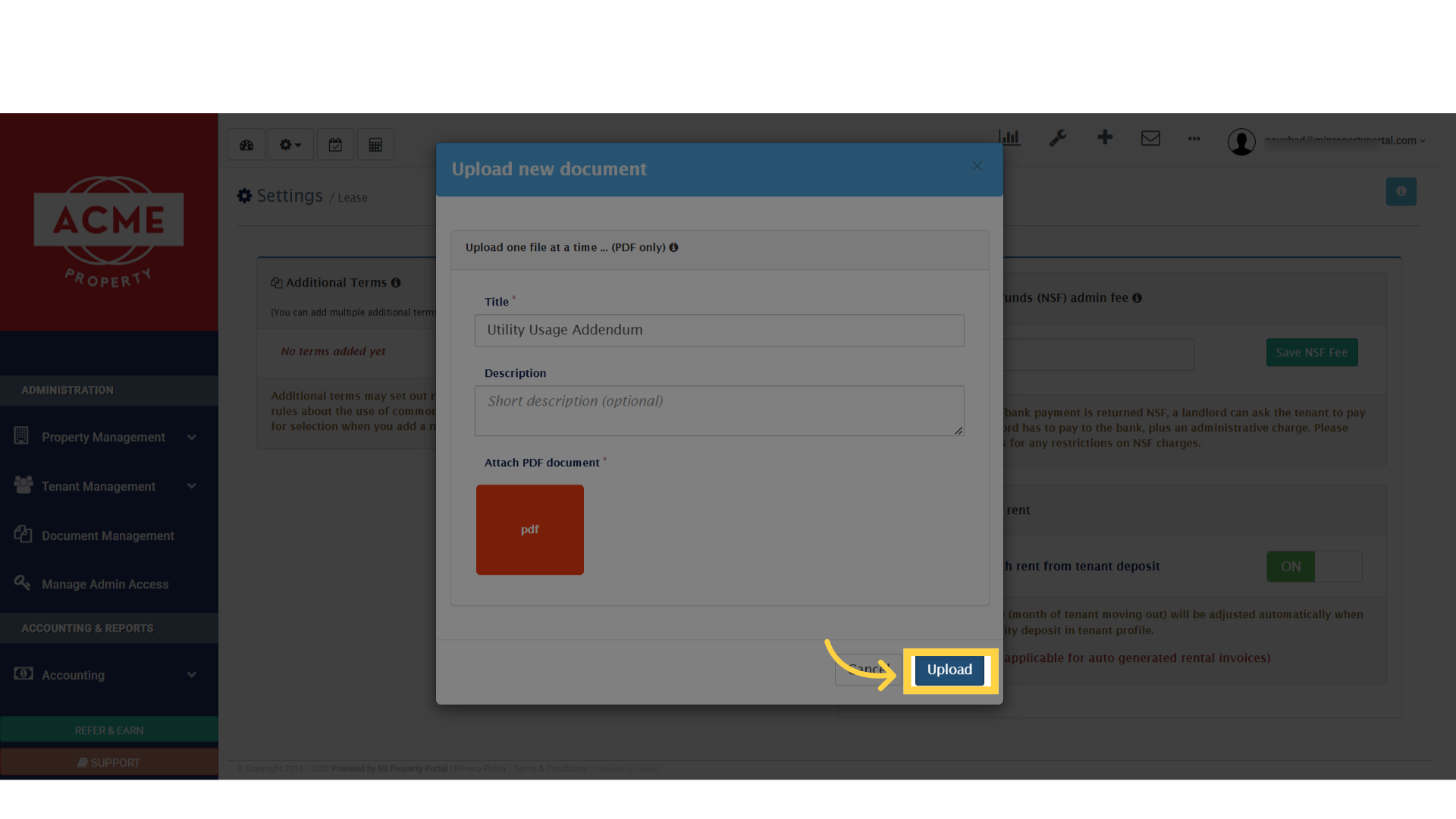 Click 'Upload'