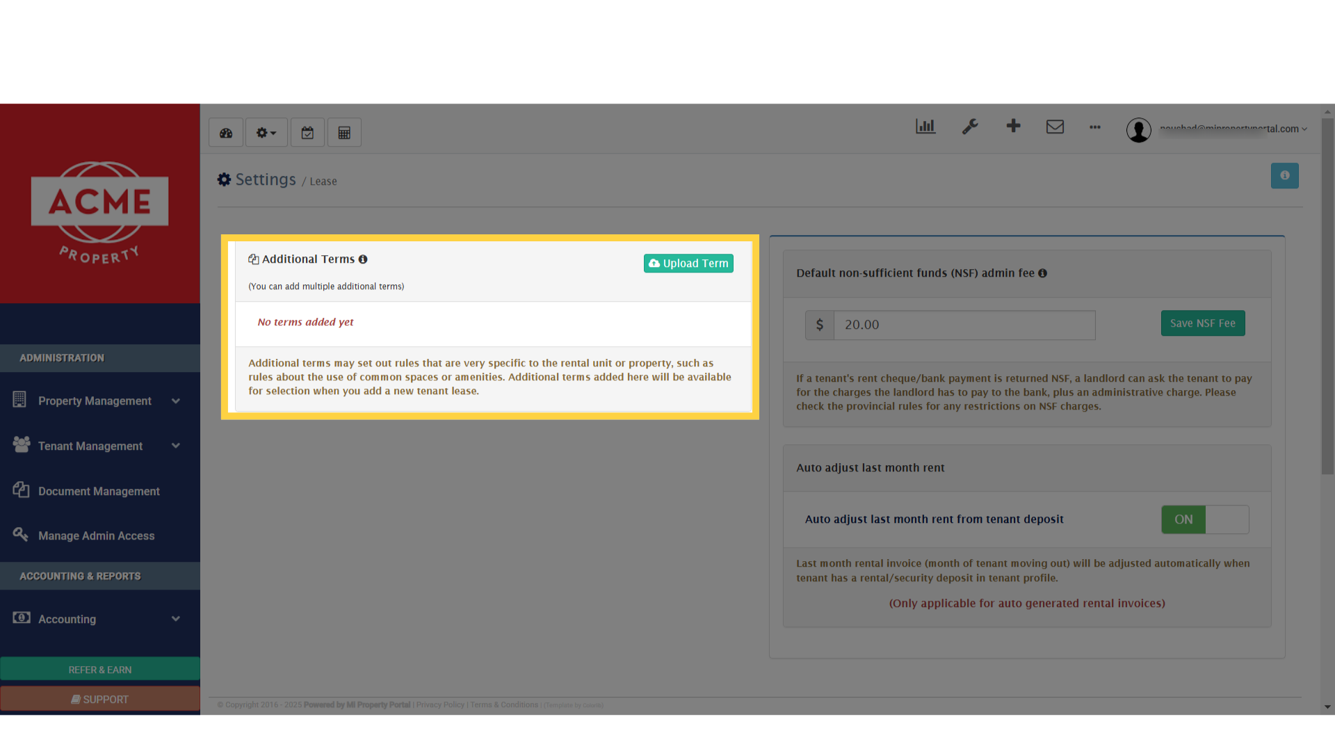 Click 'Additional Terms'