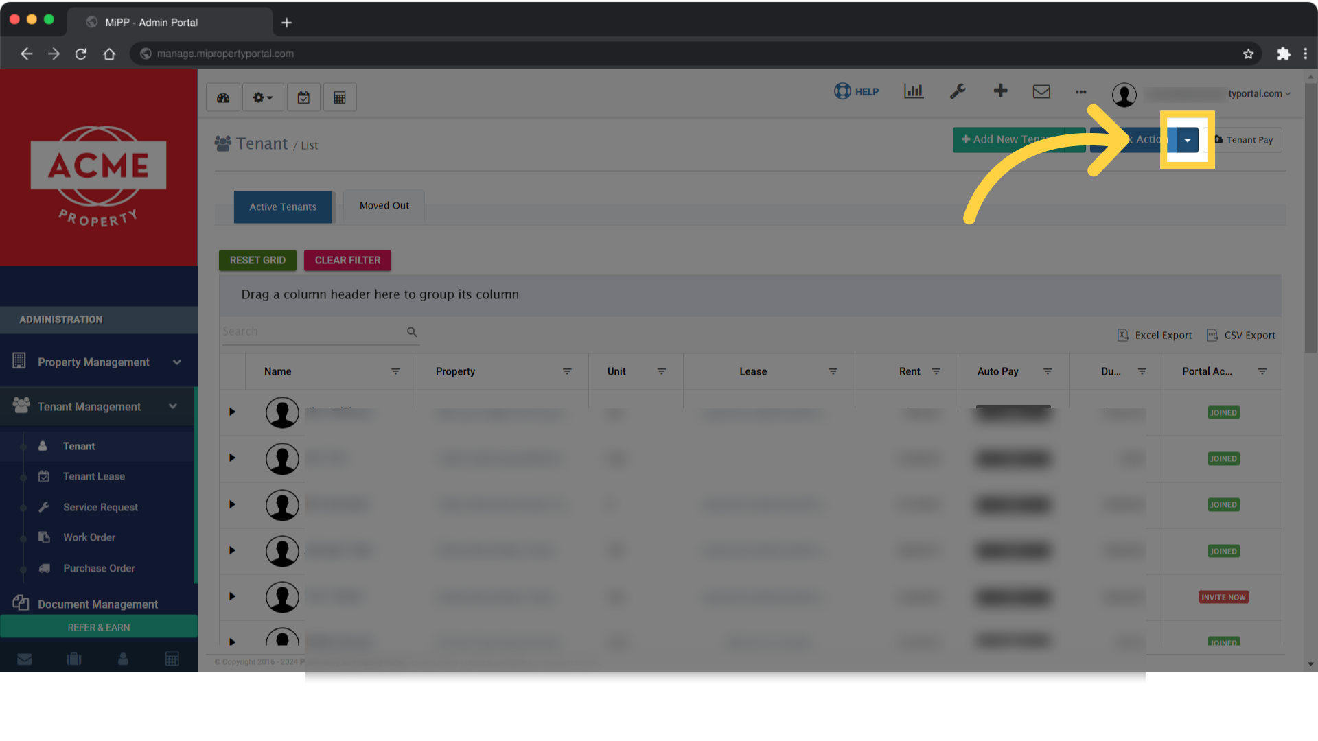 Click 'Toggle Dropdown'