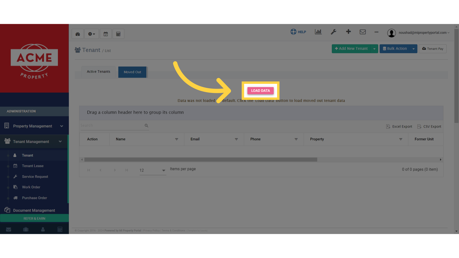 Click 'Load Data'