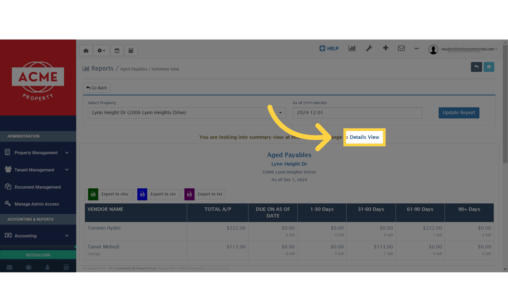 The current page layout is in Summary View, it provides a more concise version of the details