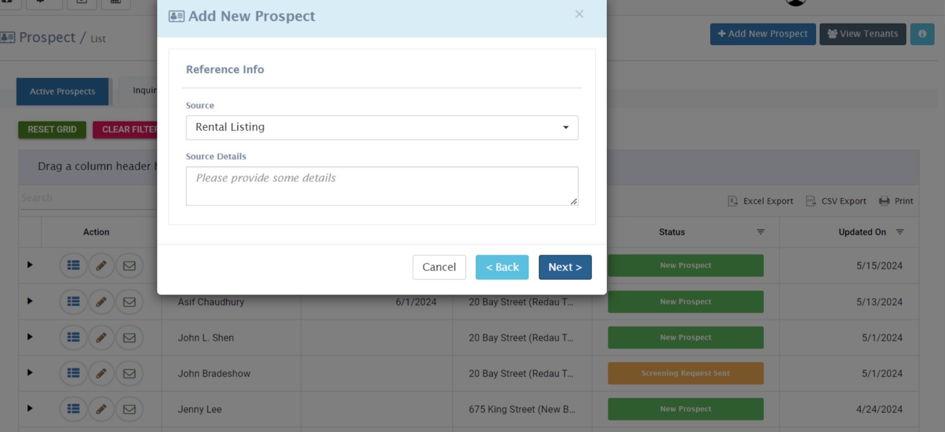 On the 'Reference Info' page, choose the appropriate 'Source' and provide relevant 'Source Details.'