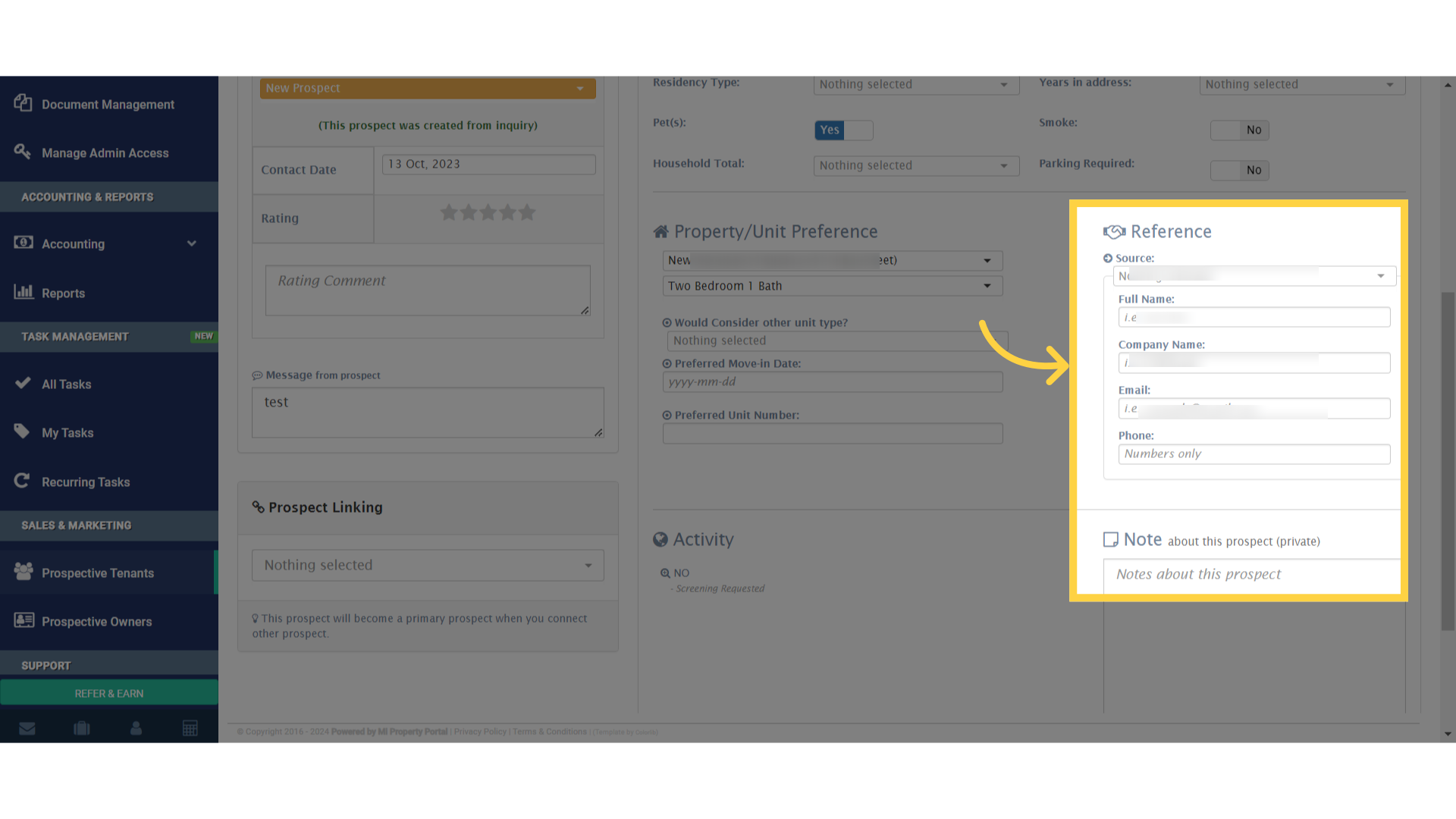 Similarly, you can edit or update the 'Reference' field as necessary