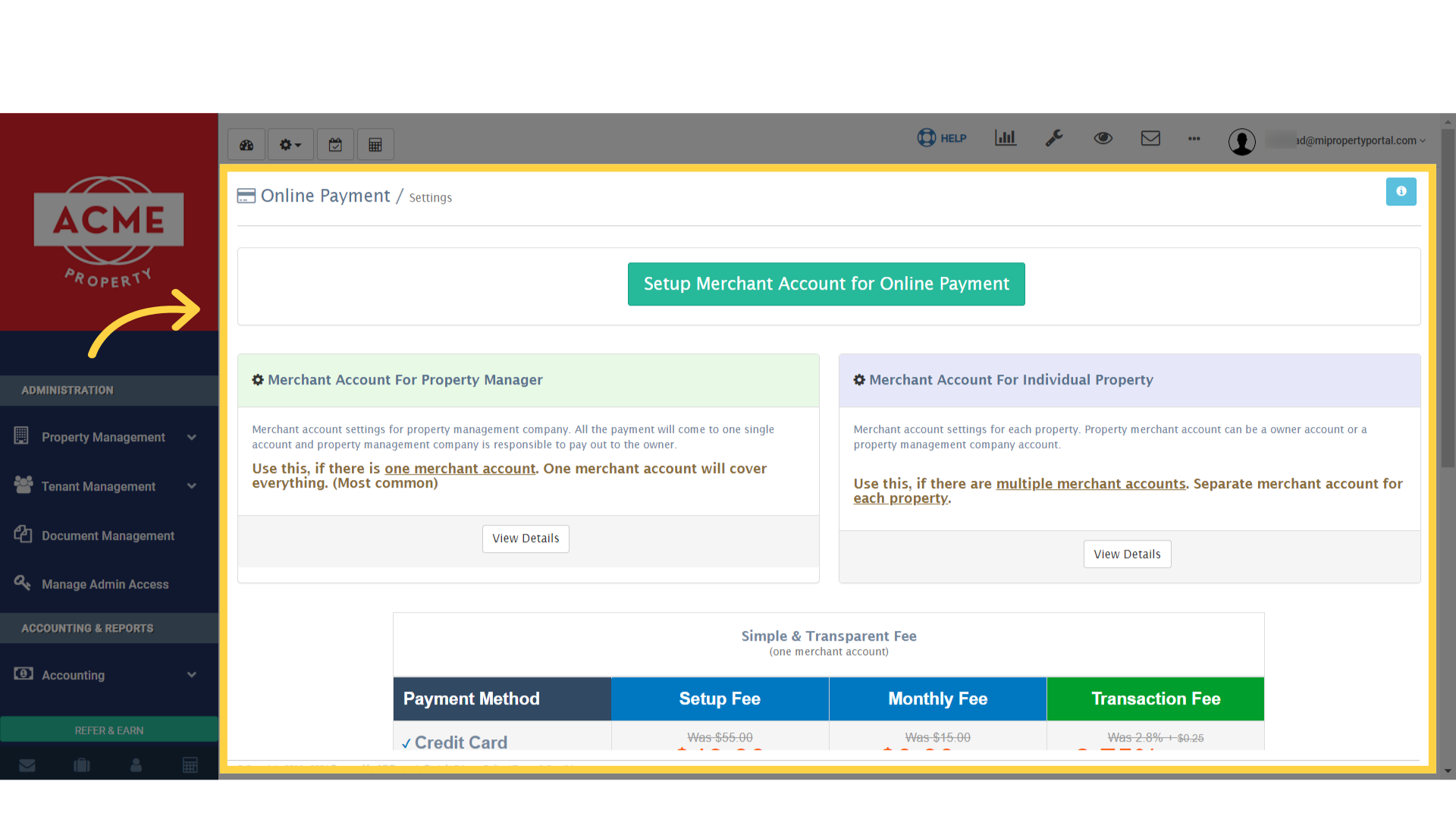 This Interface will appear, scroll down to see the fee details