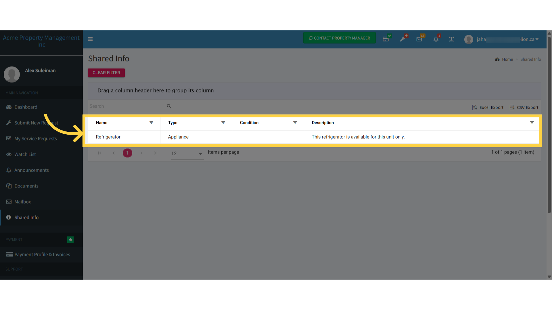 Click 'Drag a column header here to group its column'