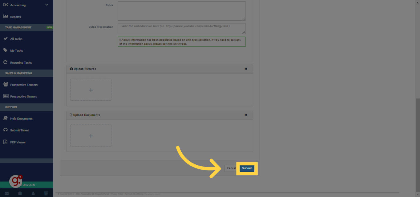  Once everything is filled out and you're satisfied, click on the 'Submit' button.