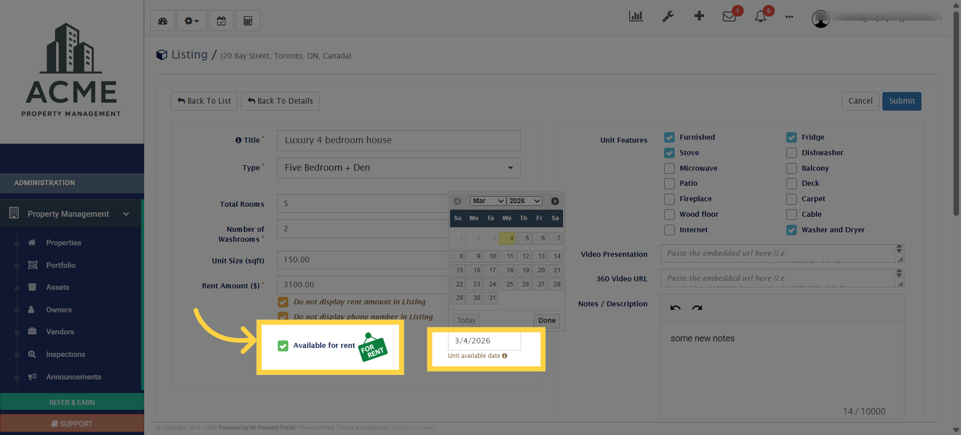 Review Availability Info