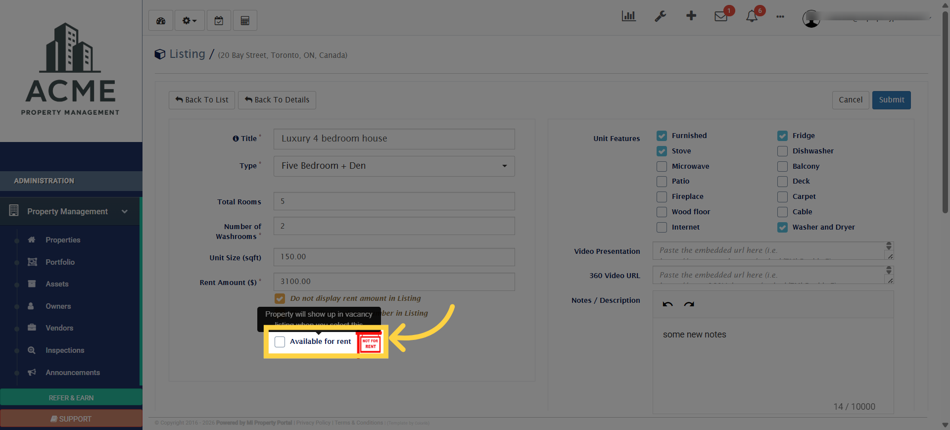 Enable Rental Availability